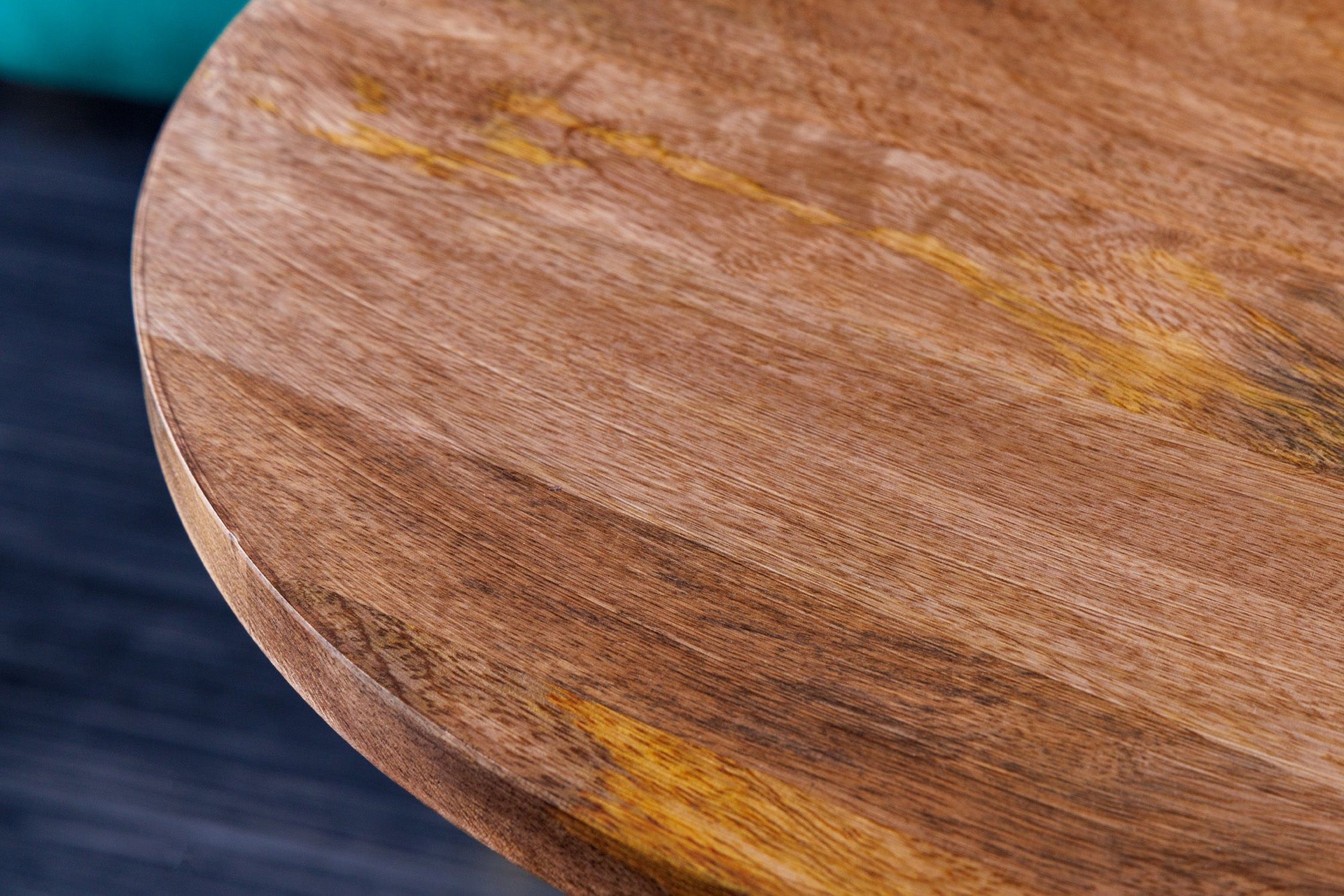 Beistelltisch Mango Holz Metall 38x38 cm Handarbeit Holz, Hartholz, Gebeiztes Holz, Tabelle, Tischplatte