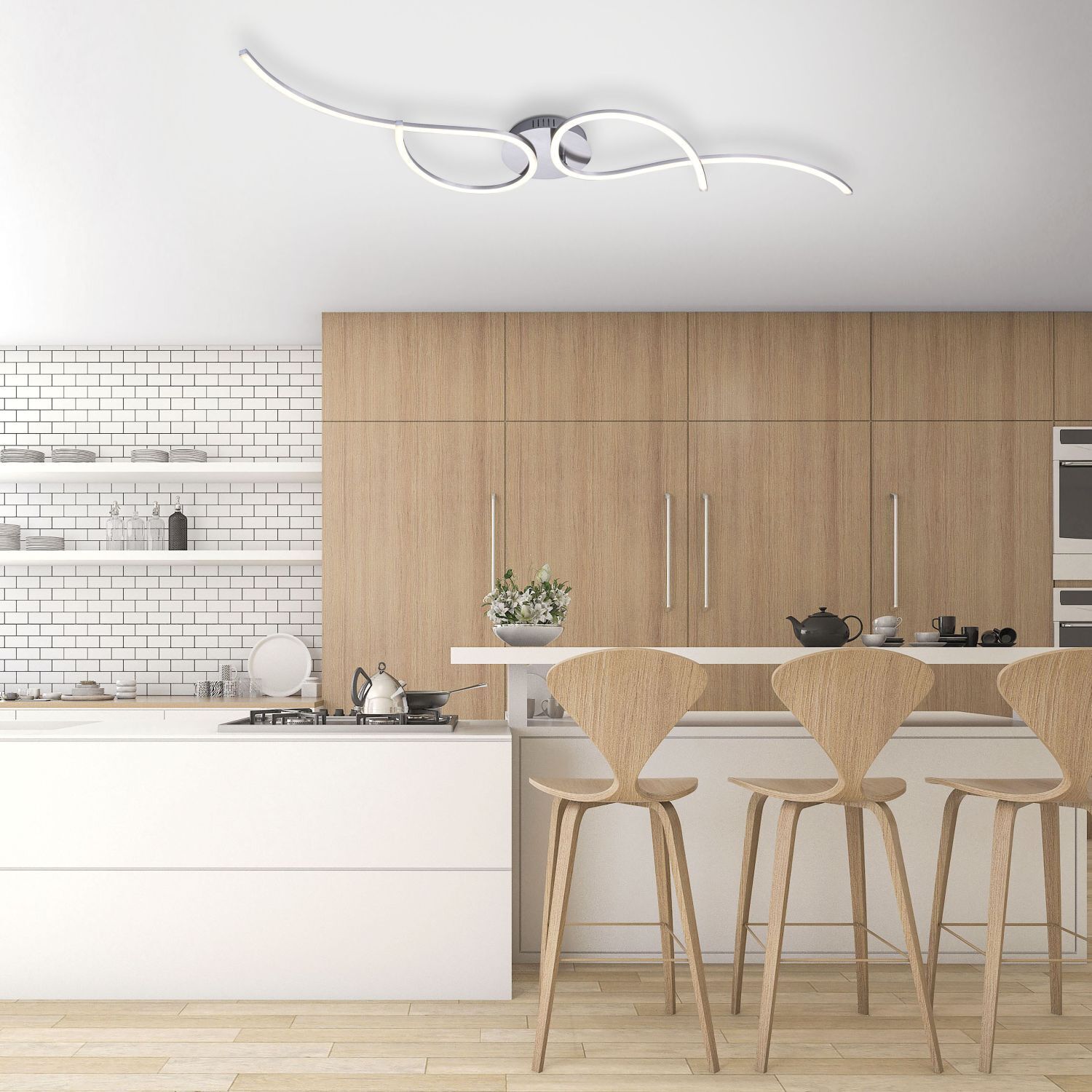 LED Deckenleuchte flexibel Stahl Metall warmweiß 14 W