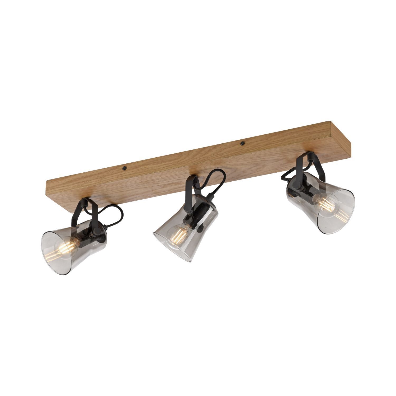 Verstellbarer Deckenspot Glas Eiche E14 65 cm blendarm Beleuchtung, Leuchte