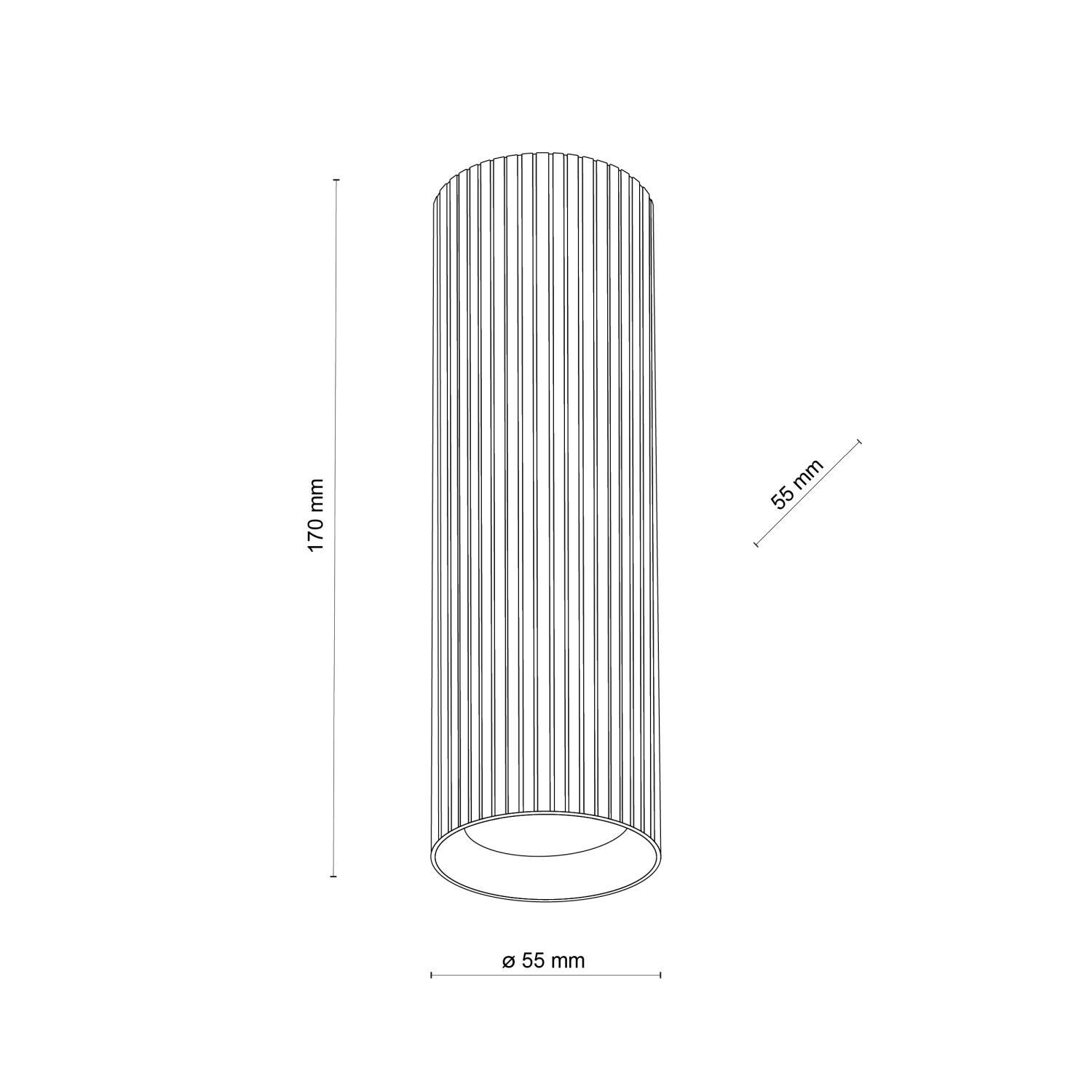 Spot Lampe Decke Weiß Metall GU10 Ø 5,5 cm H: 17 cm Aufputz