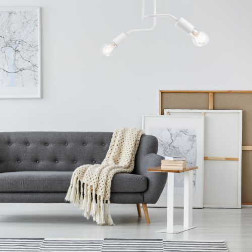 Deckenleuchte LIZBETH Weiß Metall Wohnzimmer Lampe