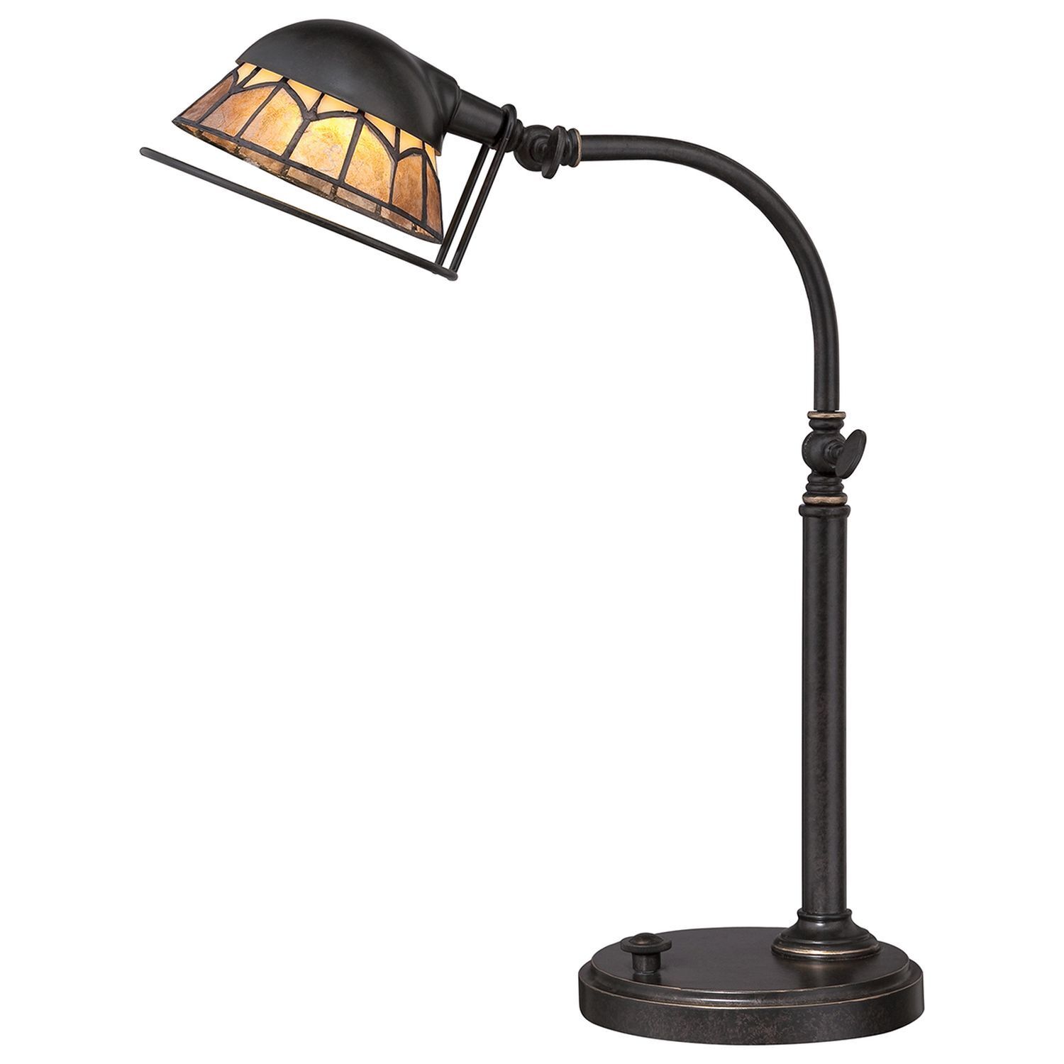 LED Schreibtischleuchte dimmbar in Bronze antik Lampe, Tischlampe, Lampenschirm