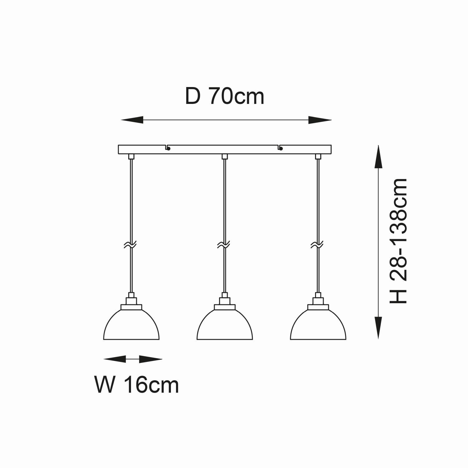 Hängeleuchte Glas Metall 3-flammig in Chrom Retro E27