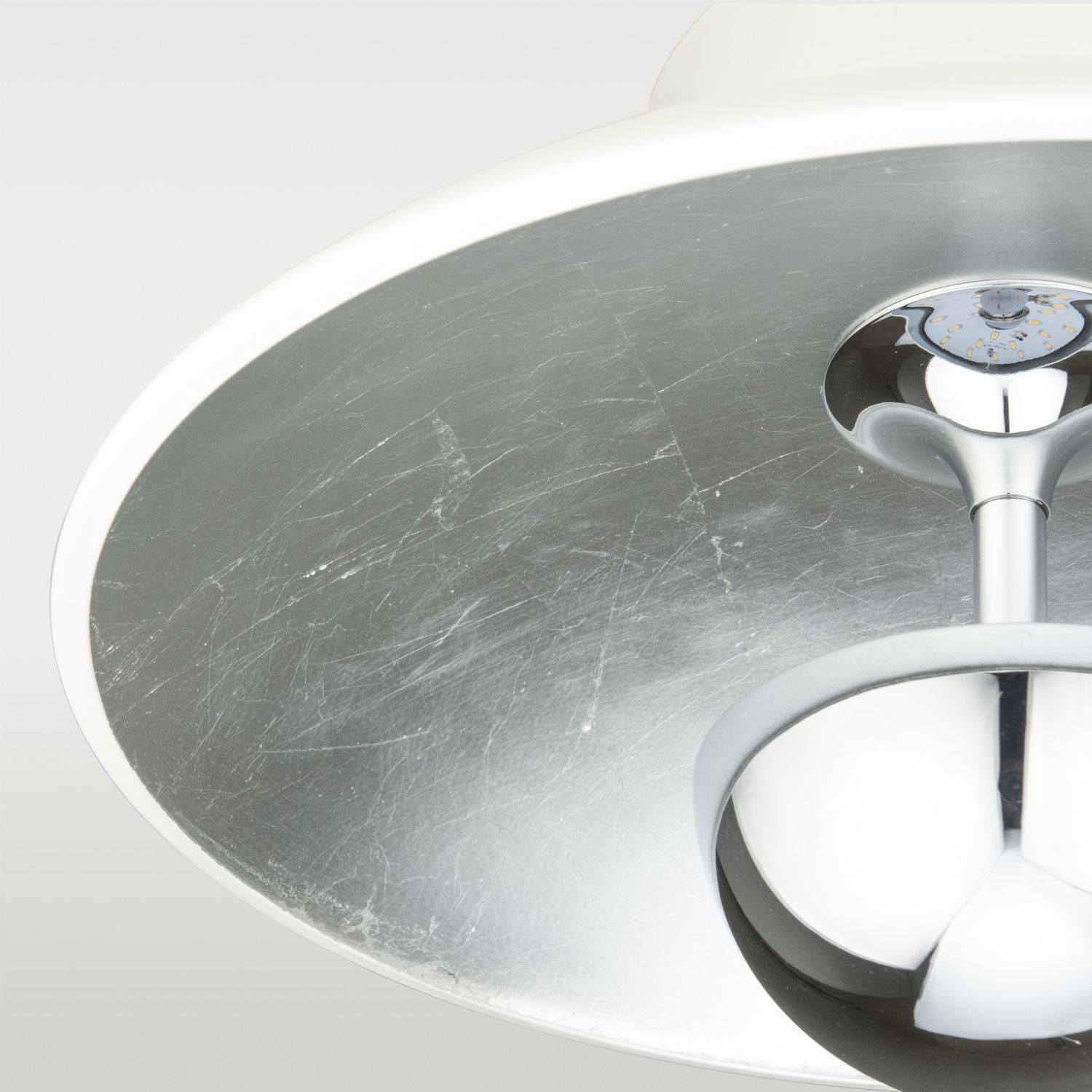 LED Deckenlampe Metall in Weiß Silber Ø 30 cm rund 3000 K LED Deckenlampe Metall in Weiß Silber Ø 30 cm rund 3000 K