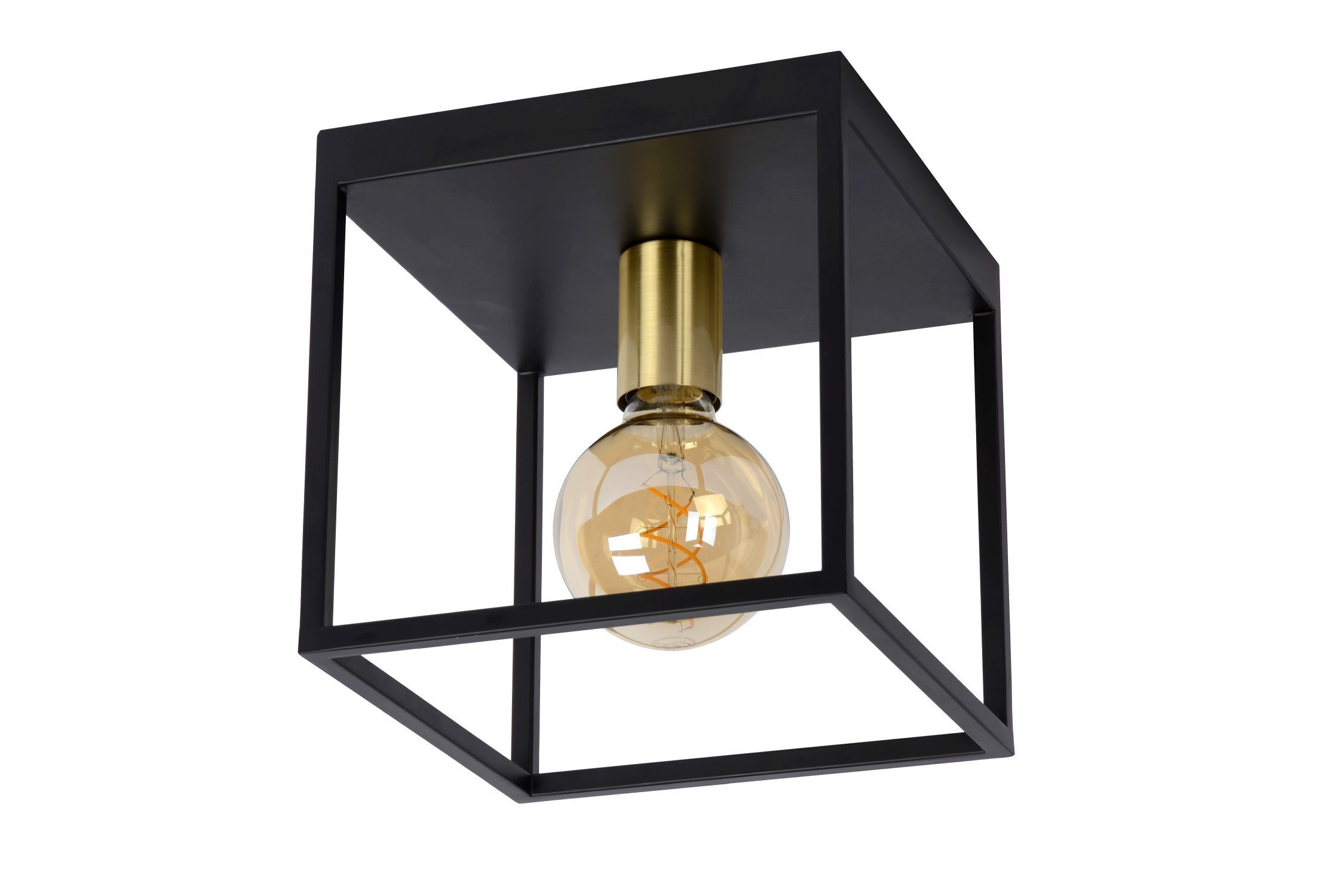 Deckenlampe Messing E27 B:22 cm quadratisch edel