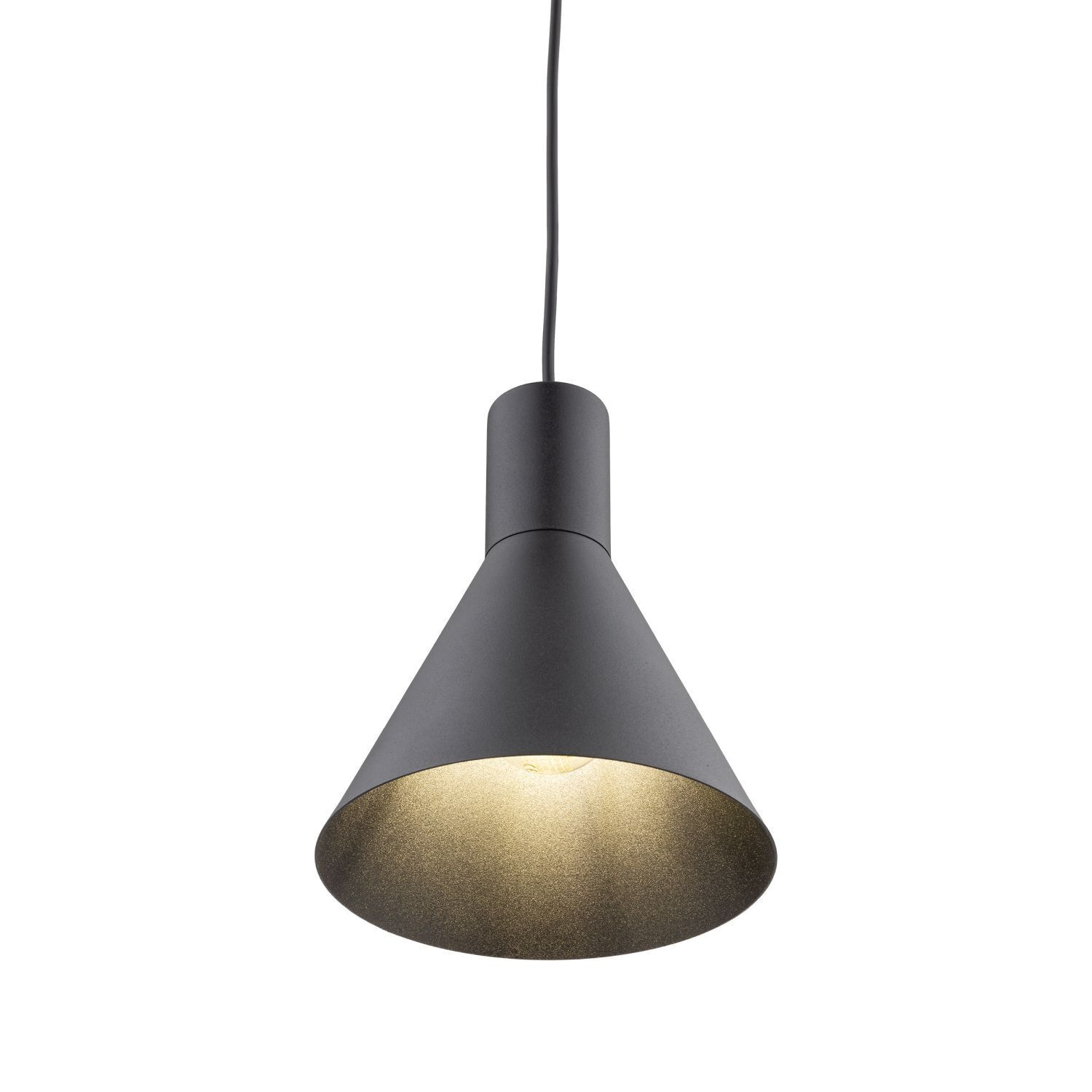 Pendelleuchte Metall E27 Schwarz Ø 18 cm H: max. 155 cm Retro Lampe, Beleuchtung