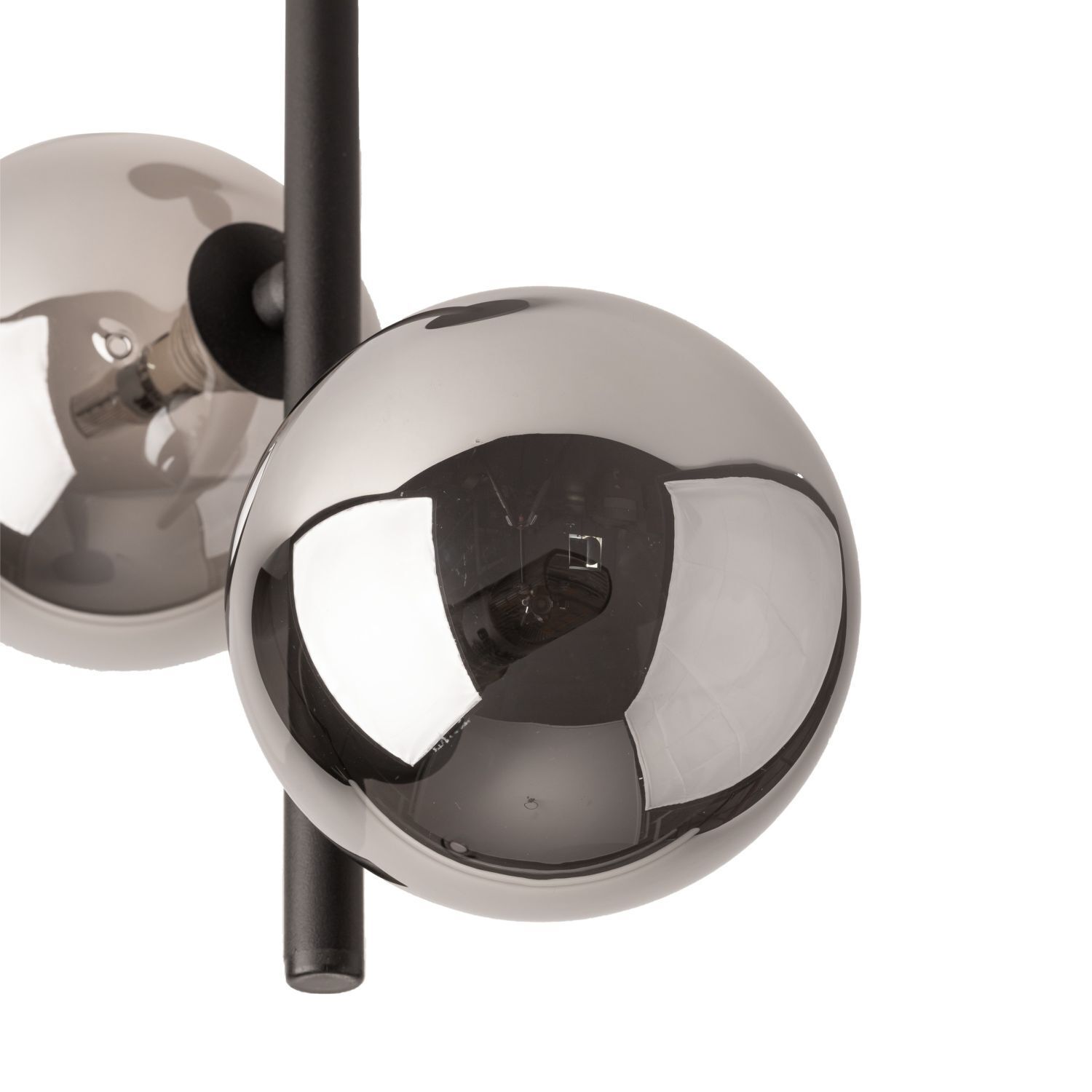 Deckenleuchte Glas Metall 2-flammig G9 Grau Schwarz Beleuchtung, Kugel