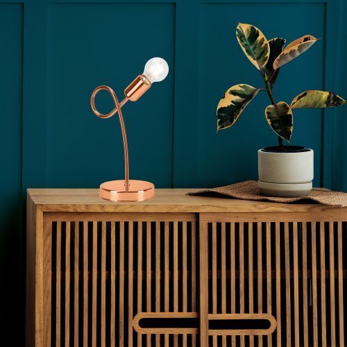 Metall Tischlampe in Kupfer Modern H:32cm Lampe
