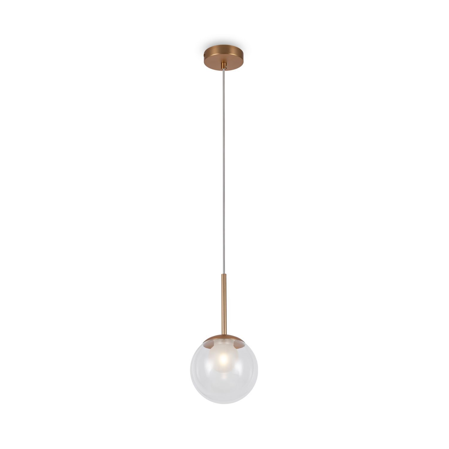 Hängelampe Metall Glas D: 15 cm rund H: max. 334 cm G9