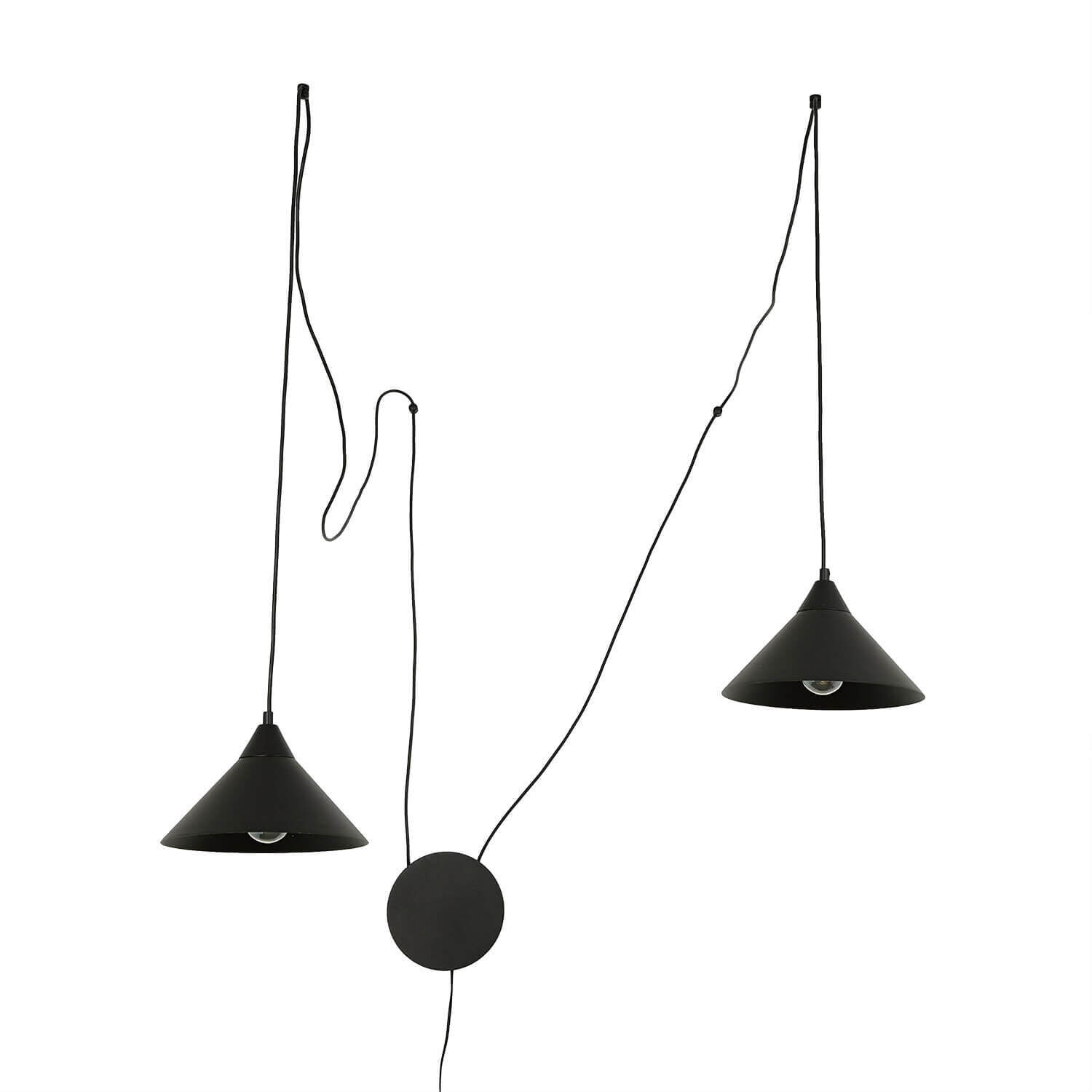 Schwarze Hängeleuchte mit Stecker flexible Montage Lampe