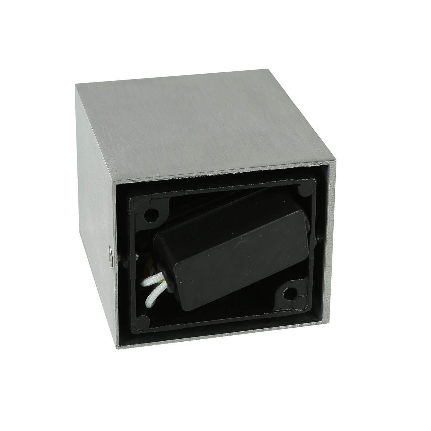 Easylight - Quadratische Außenlampe Wand AALBORG Down Strahler Elektrobox, Gehäuse, Schwarz, Transformator, Kabelanschluss