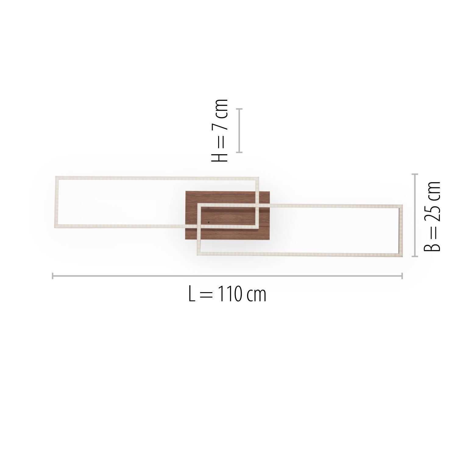 Dimmbare LED Deckenlampe L:110 cm 2700-5000 K in Natur