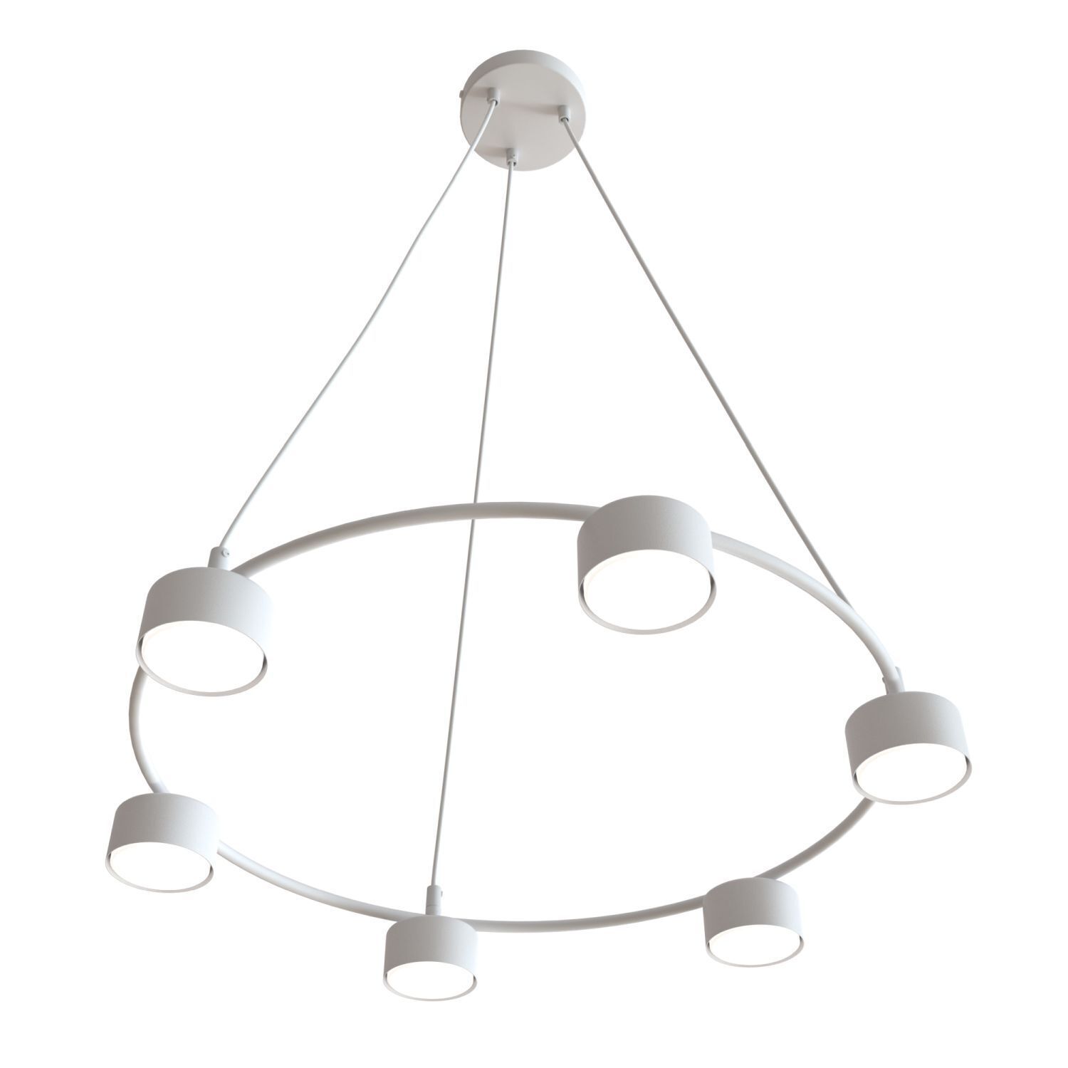Weiße Hängelampe Metall akzentuiert L:64 cm GX53 6-flmg