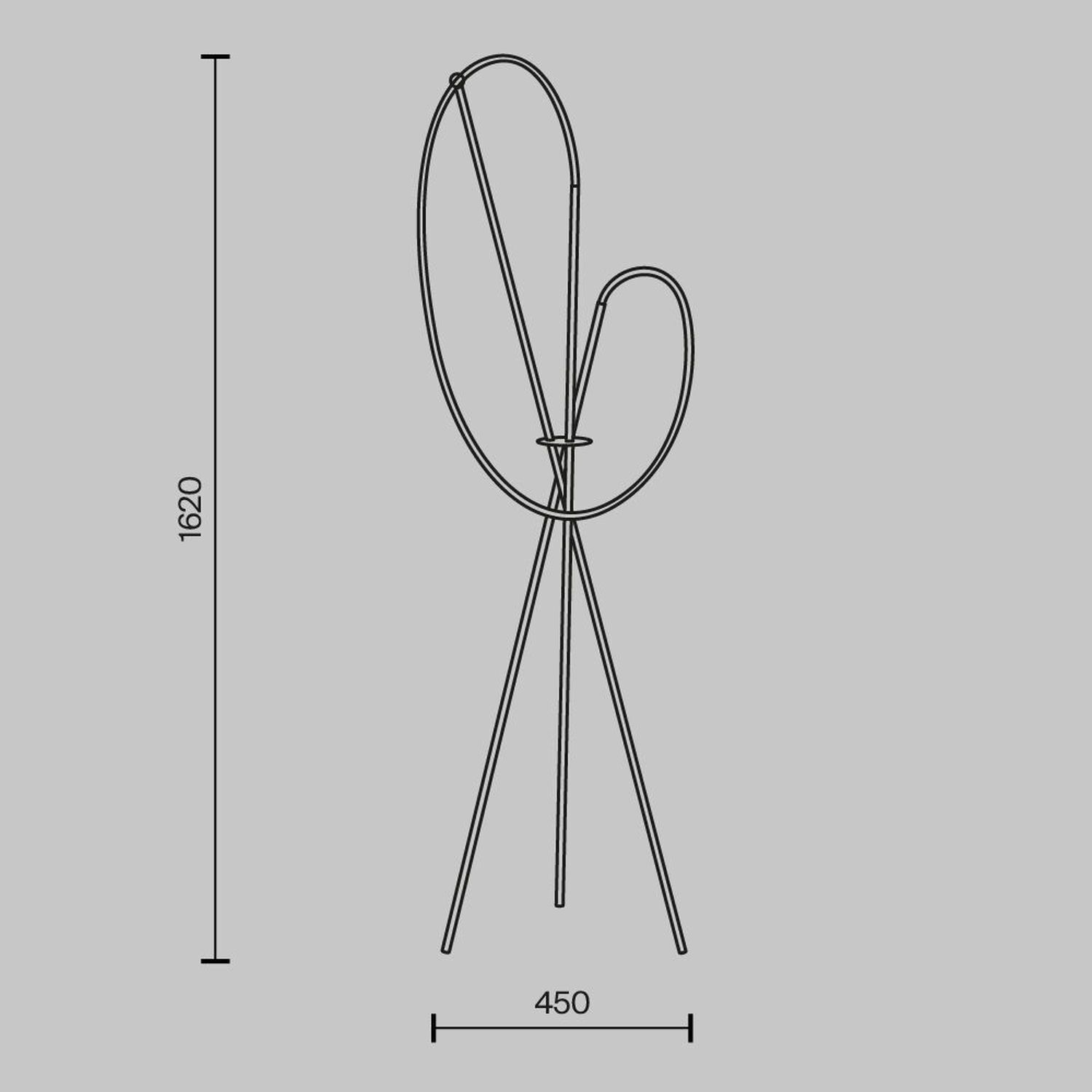 LED Stehlampe Tripod dimmbar Messing 162 cm 36 W 3000 K hollowermetal-stand, pflanzentisch, aufhängung-schlinge, hoher-ständer, metallrahmen