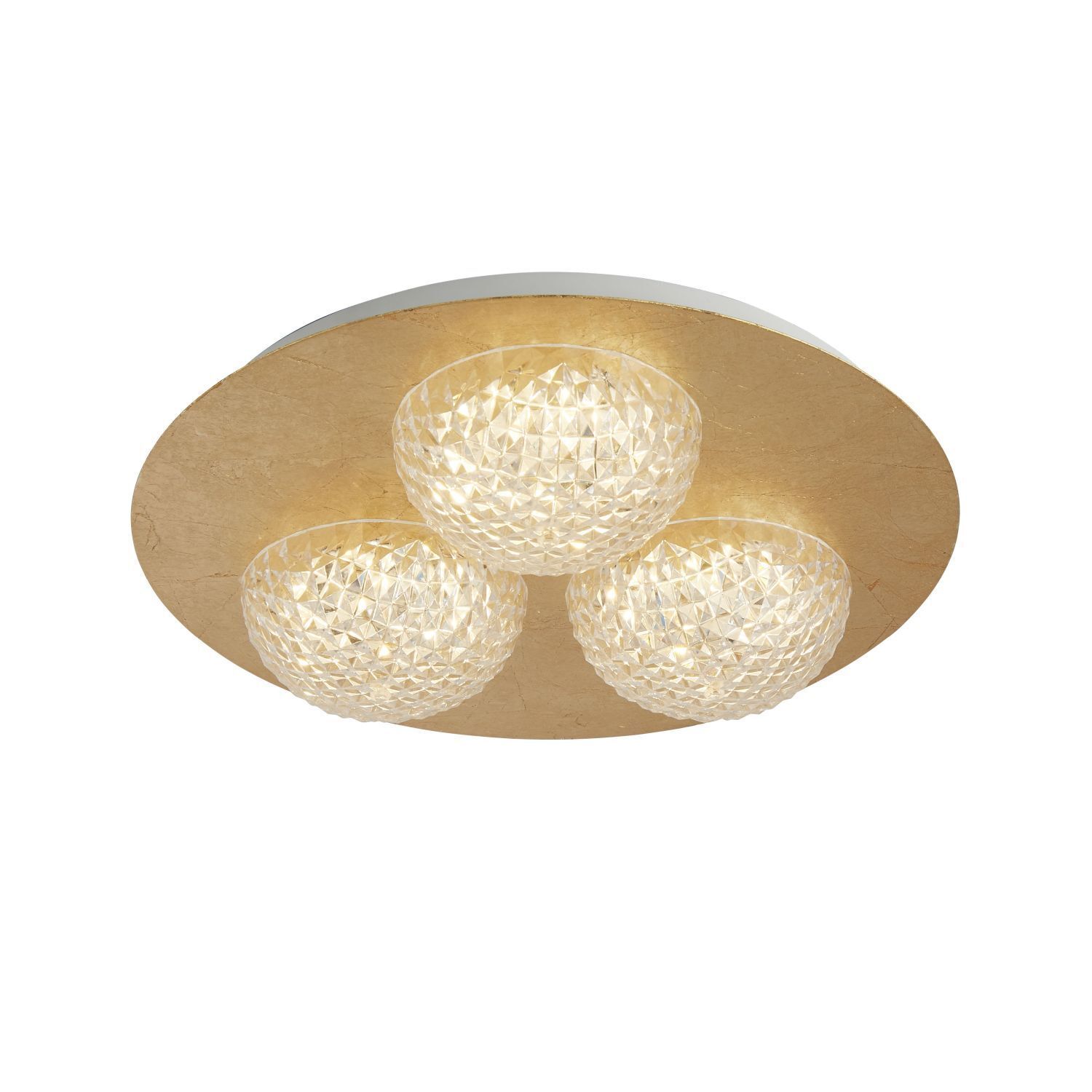 LED Einbaustrahler in Gold Metall Ø35 cm 6 W 3-flammig