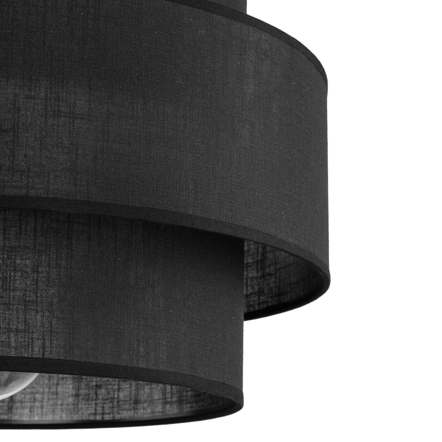 Hängelampe Schwarz Ø 50 cm H: max. 160 cm Stoff Metall E27