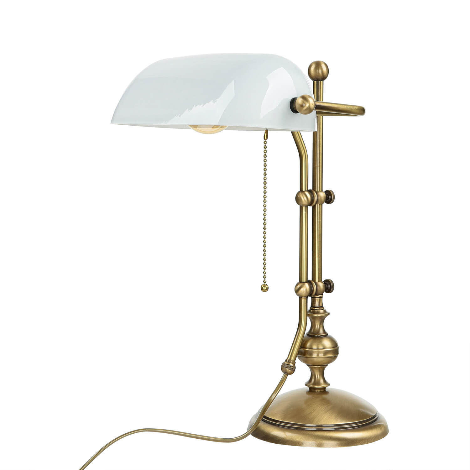 Tischlampe Messing in Bronze mit Glas Premium