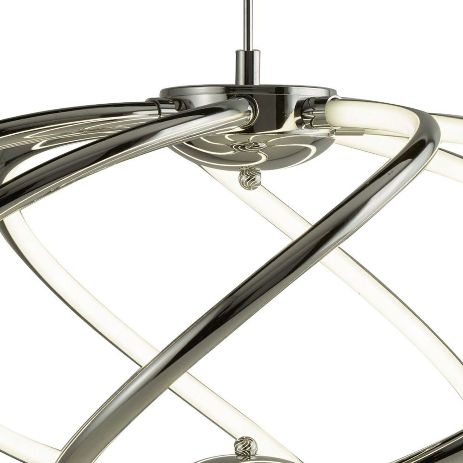 LED Hängelampe Metall D: 51 cm Chrom Weiß 3000 K 2417 lm