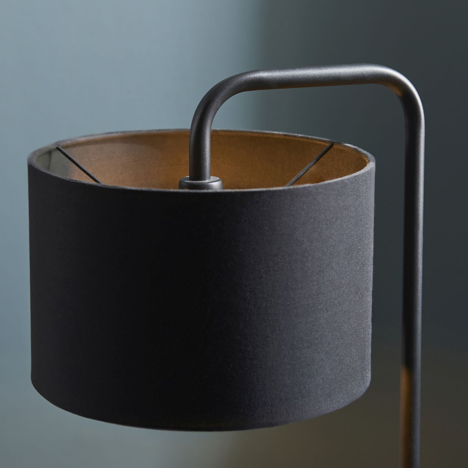 Tischleuchte Schwarz Stoff Metall 50 cm Modern E27