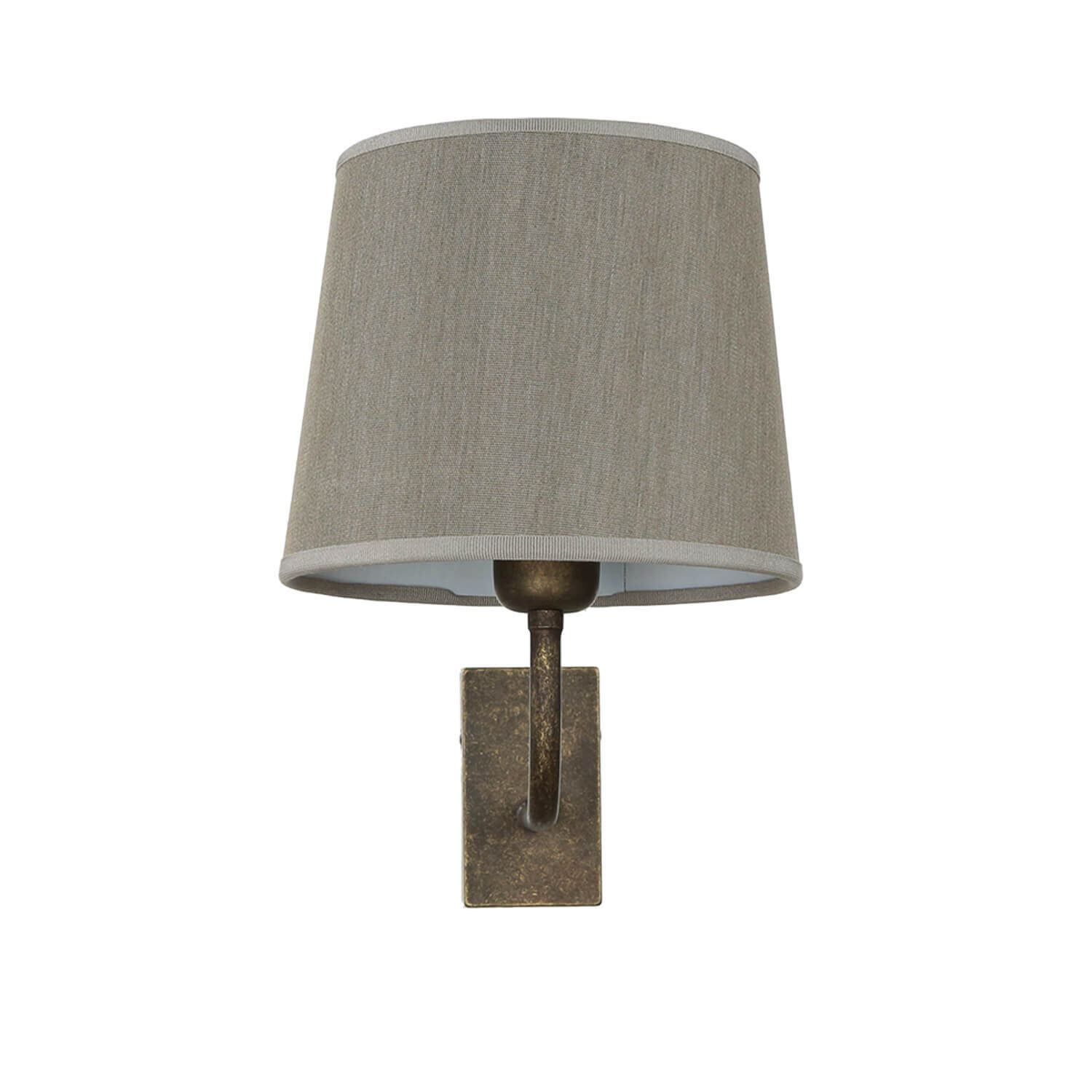 Messing Wandleuchte E27 Beige Stoff Schirm Lampe, Lampenschirm, Tischlampe