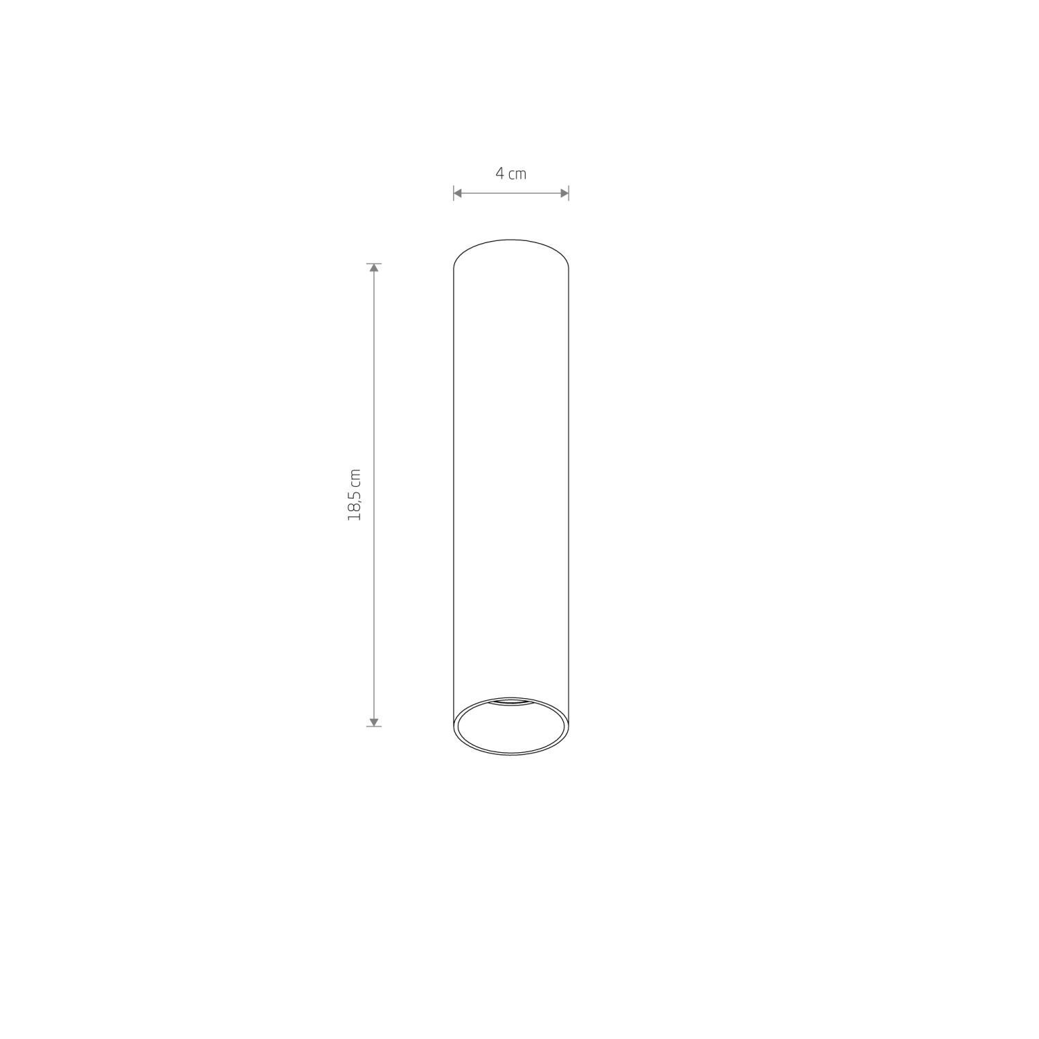 Deckenspot Metall schmal Ø 4 cm H: 18,4 cm GU10 R35 Grau