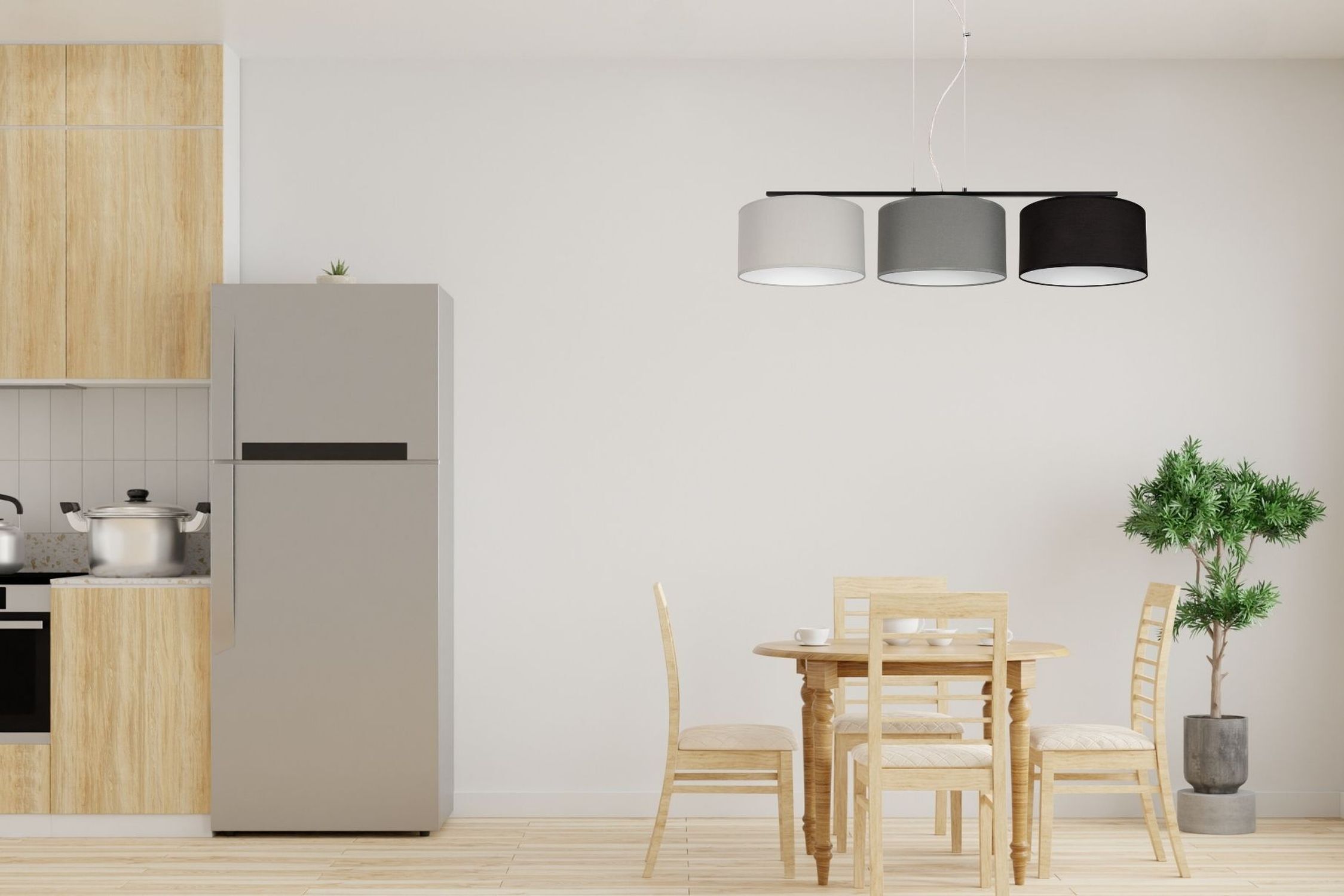 Hängelampe Metall Stoff E27 100 cm Grau Graphit Schwarz kitchen, esszimmer, küche, esstisch, pflanze