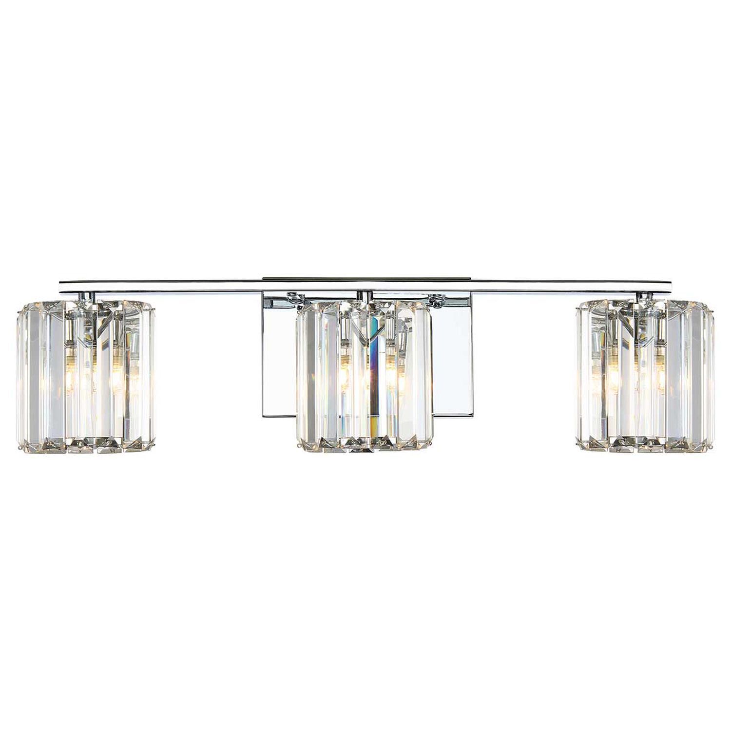 Wandlampe Badezimmer mit 3x LED G9 Kristall IP44 Chrom