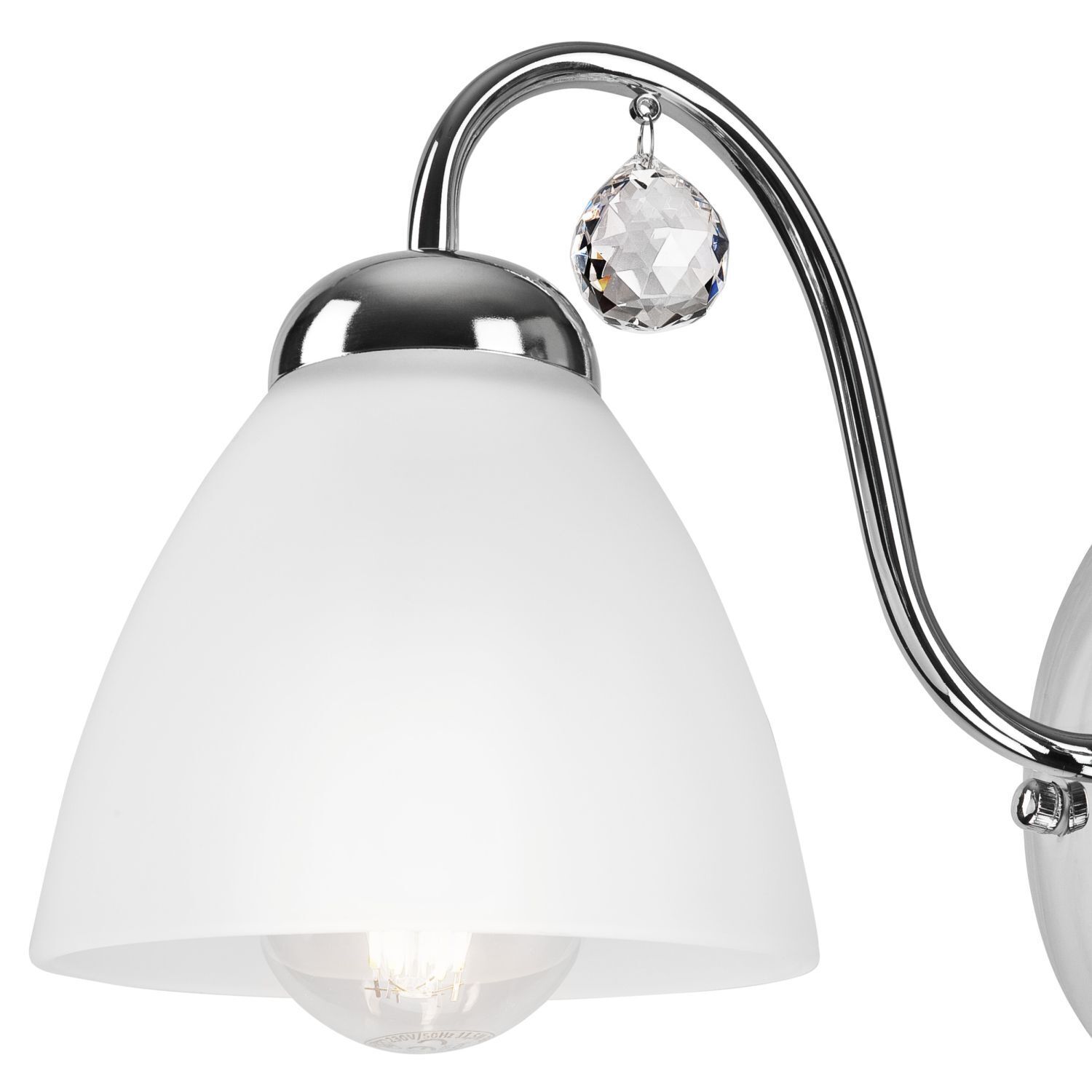 Blendarme Wandlampe in Chrom Metall Glas E27 gemütlich