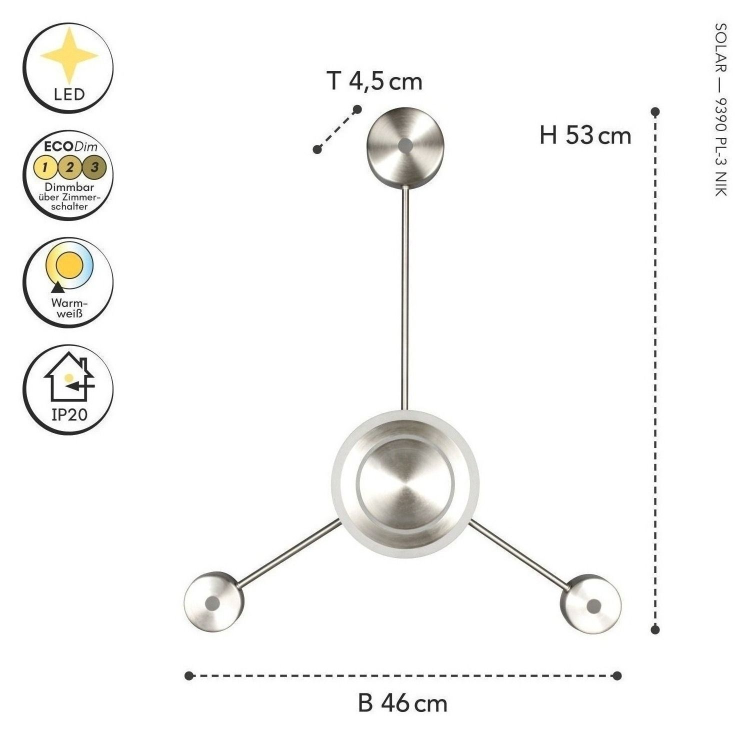 LED, Deckenleuchte, Standleuchte, Edelstahl, runde Leuchte
