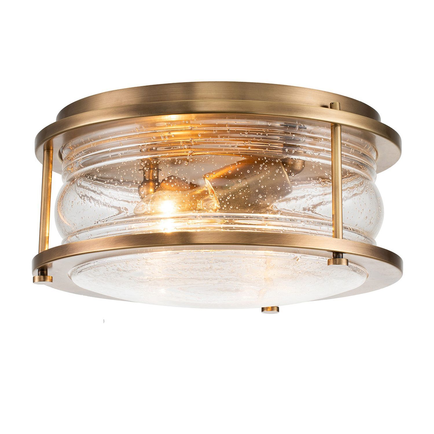 Deckenlampe Badezimmer IP44 D: 30,5 cm rund Glas Metall 2x E27