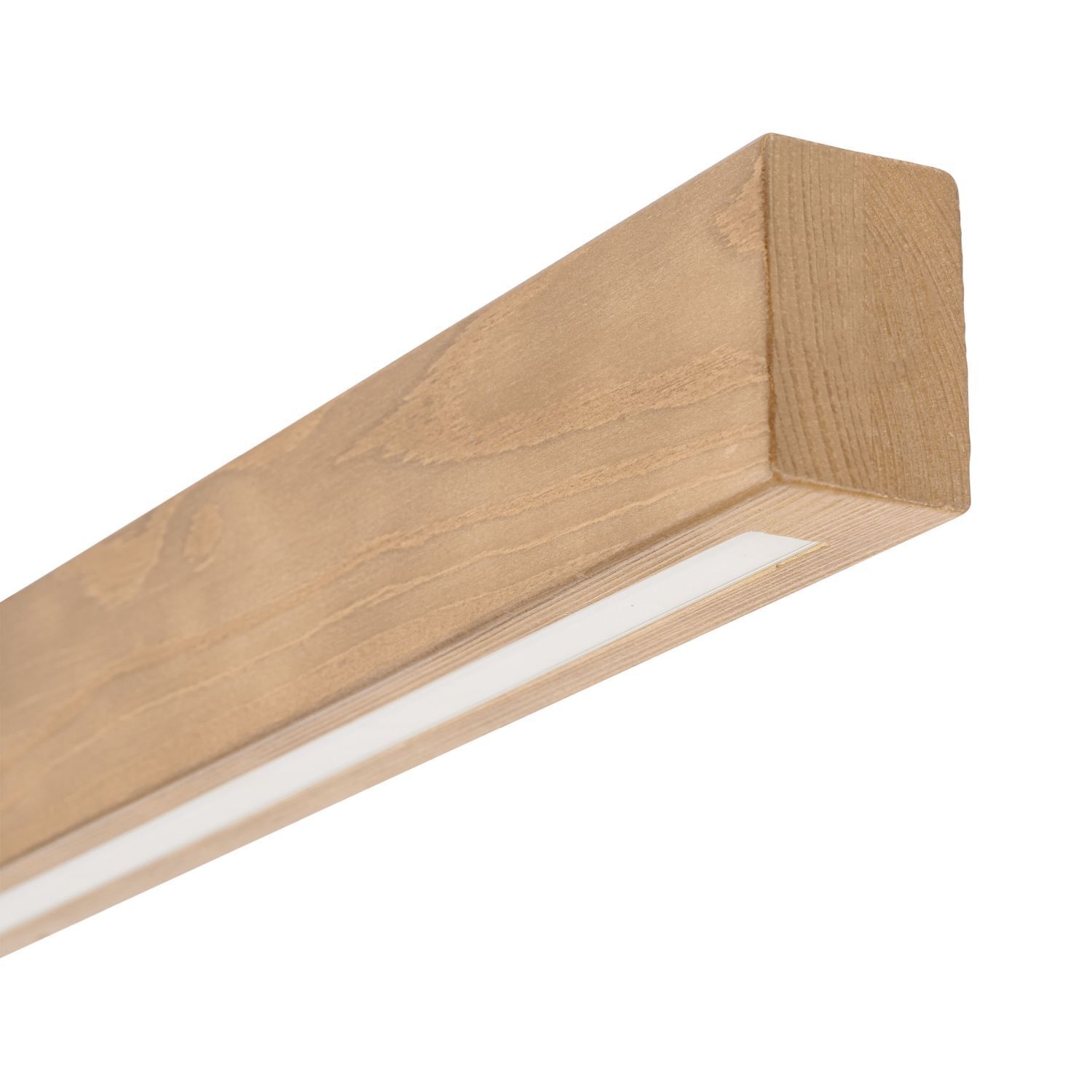 LED Deckenlampe Holz Metall 96 cm lang H: 16,5 cm 3000 K Holz, Schnittholz, Sperrholz