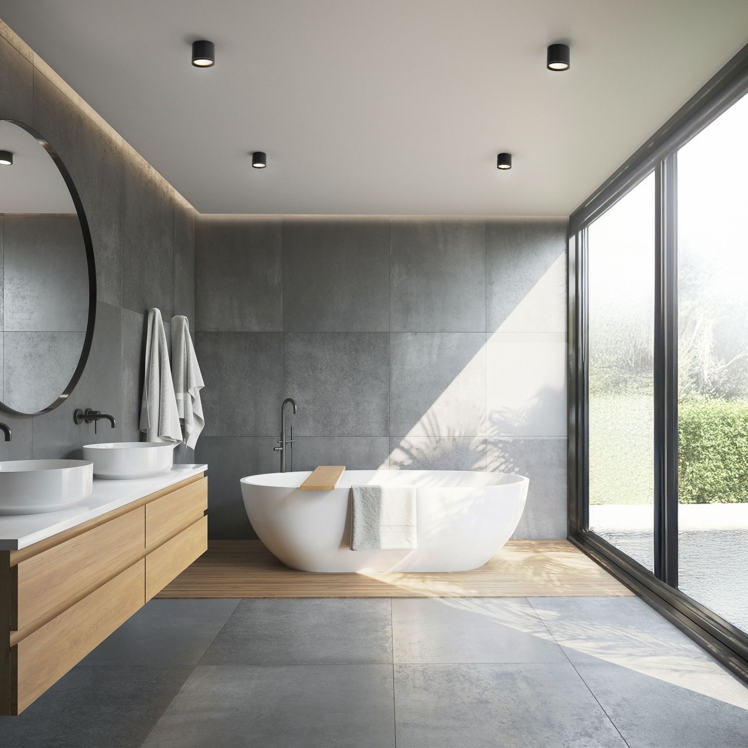 Lampe, Baden, Fußboden, Badewanne, Spüle