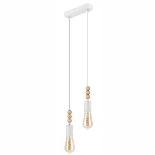Moderne Pendelleuchte Esstisch Weiß Holz Lampe