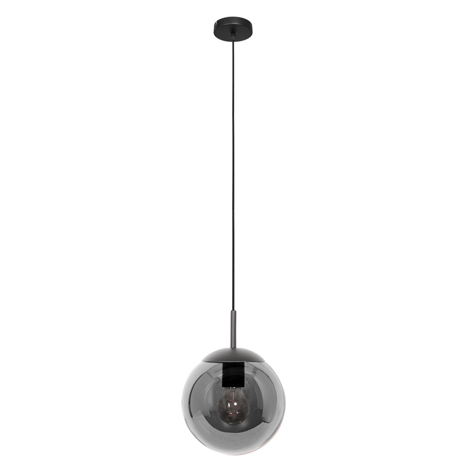 Hängelampe Schwarz Rauchgrau E27 Ø30 cm stylisch Modern