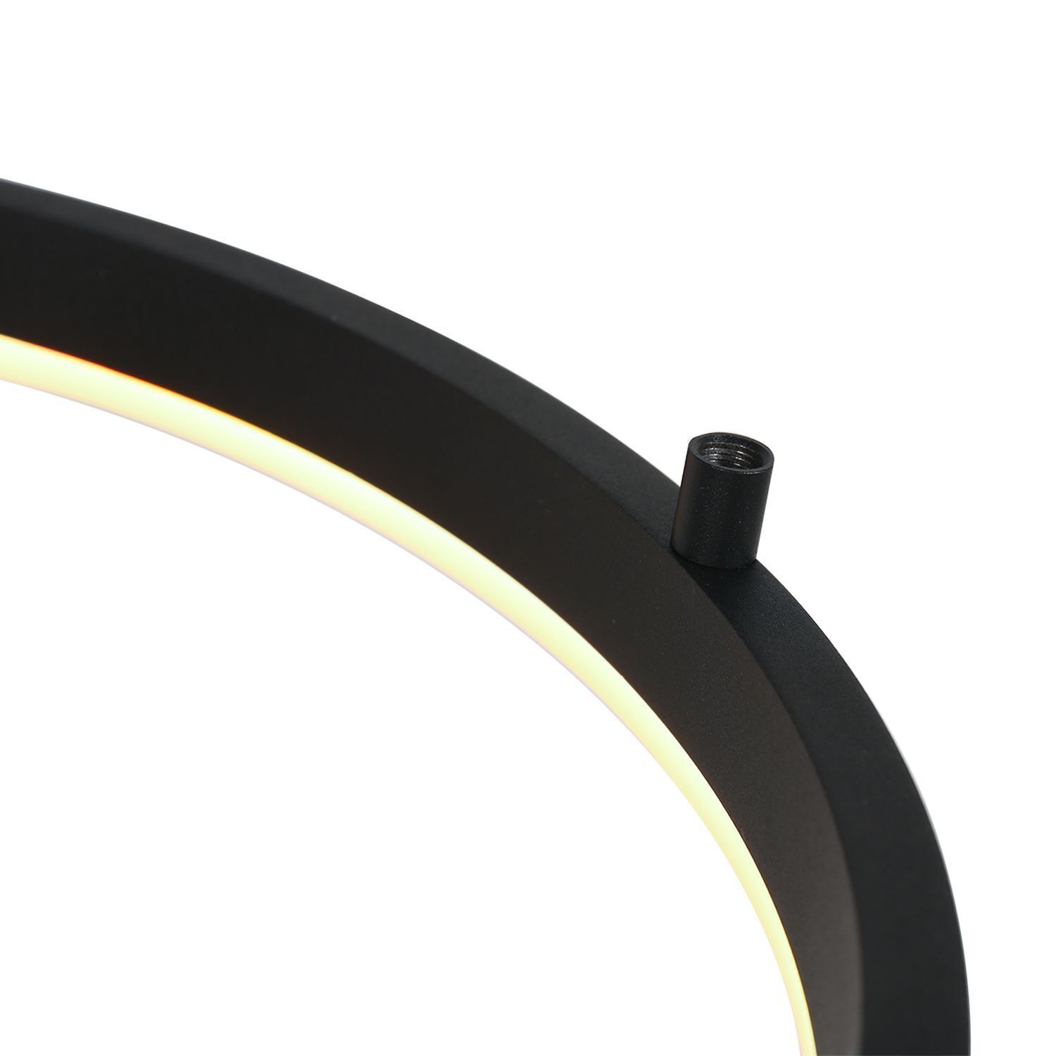 Dekorative LED Wandleuchte Metall Schwarz B:40 cm Ring