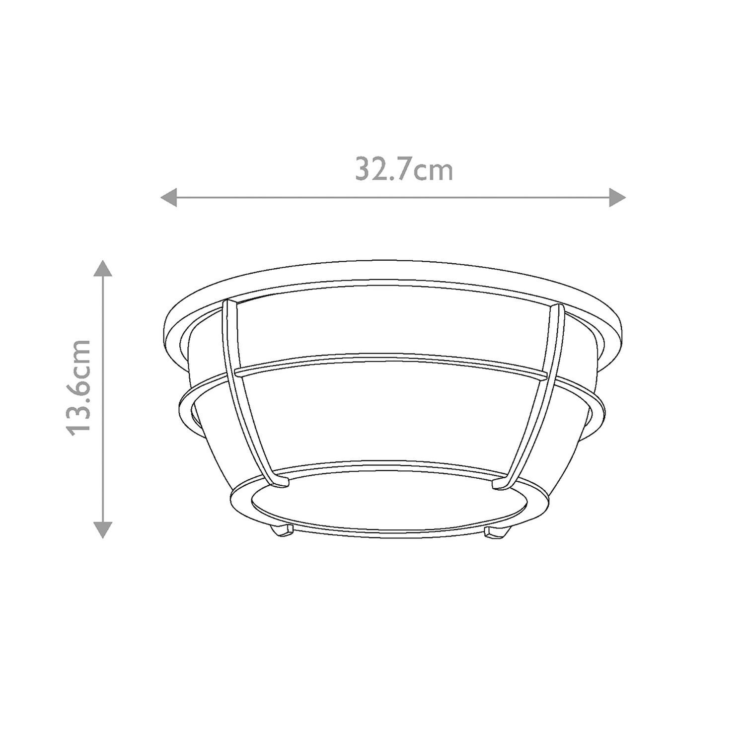 Deckenleuchte Badezimmer Metall Glas E27 IP44 D: 32,7 cm rund