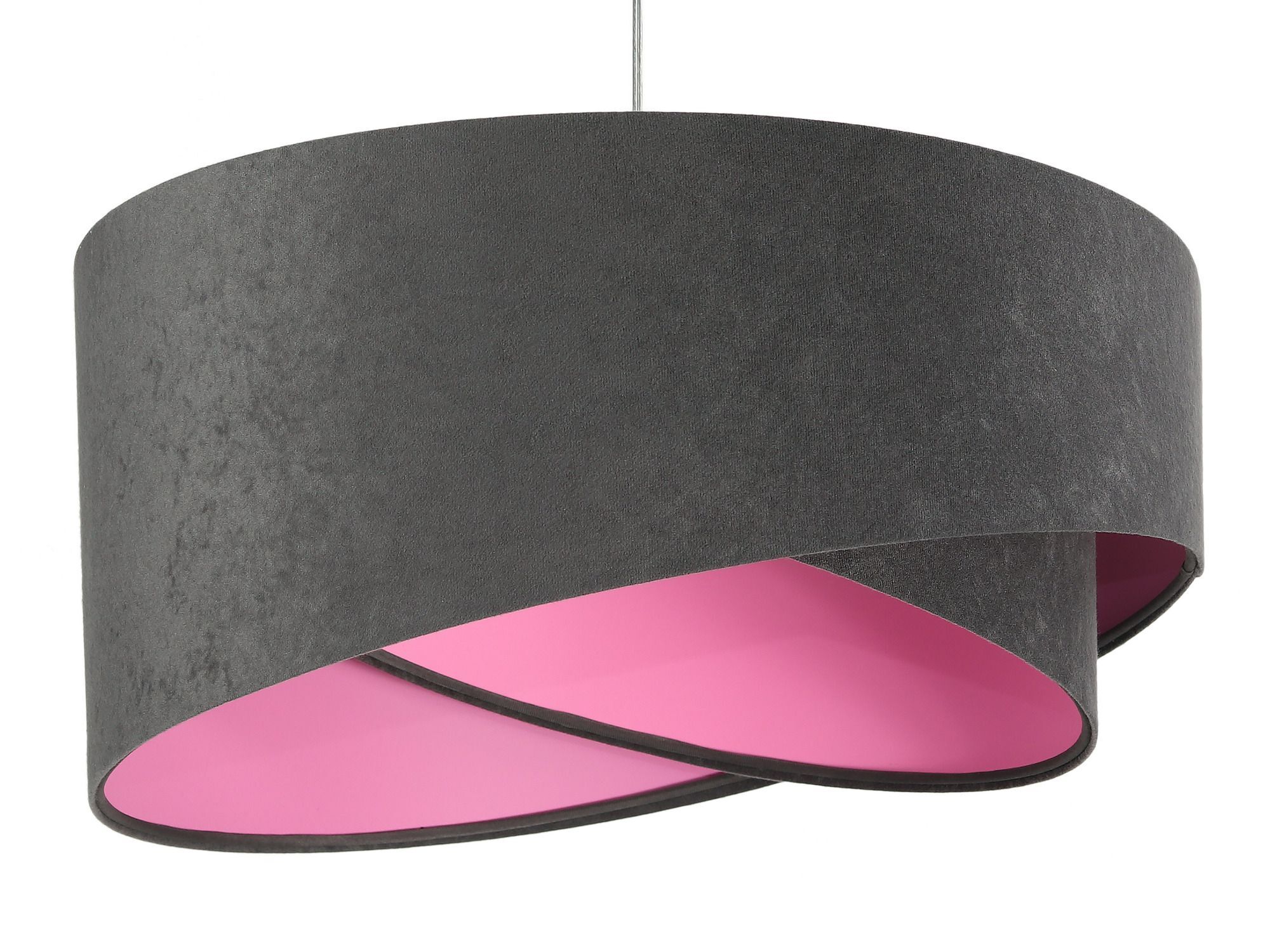 Stoff Pendelleuchte BRANDO Grau Rosa Ø50cm