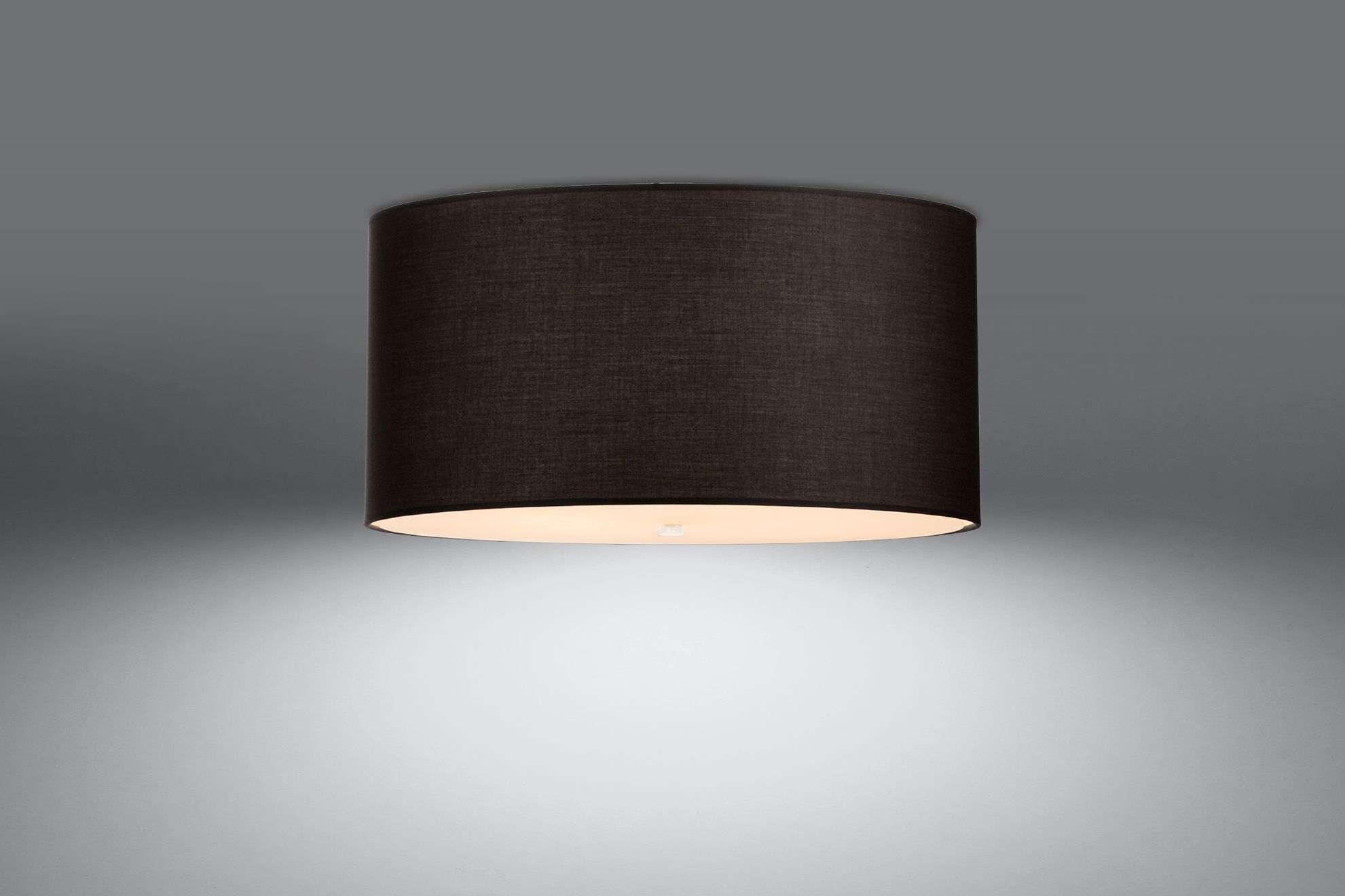 Deckenlampe Schwarz rund Ø 50 cm Stoff Glas 5x E27