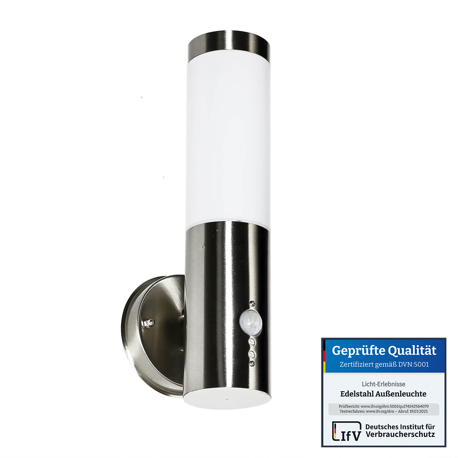 Außenlampe mit Bewegungssensor Edelstahl IP44 Leuchte