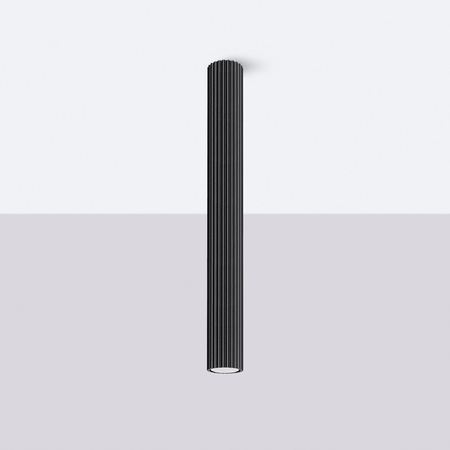 Deckenlampe Schwarz GU10 H: 60 cm Ø 6,5 cm schmal Aufputz Stadt