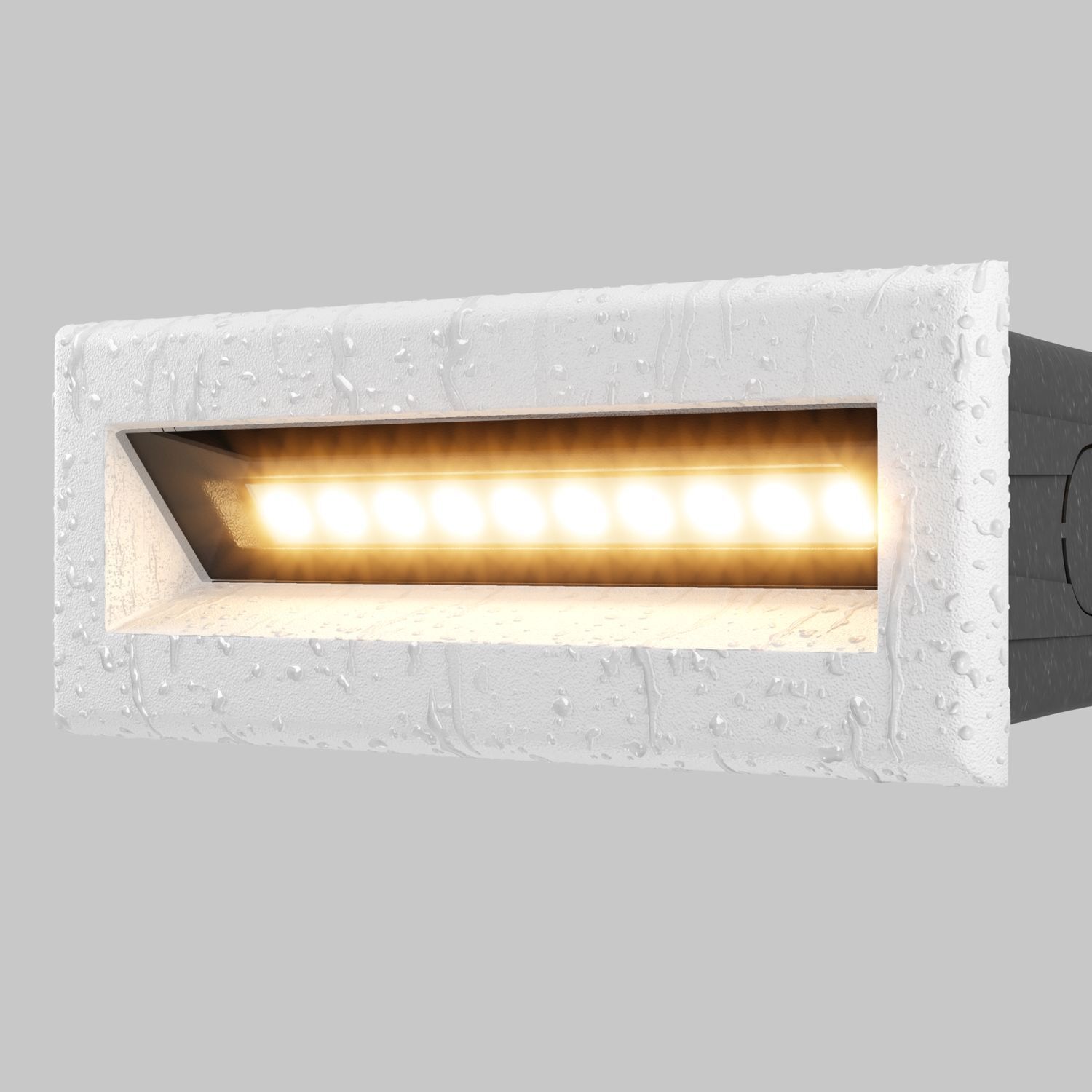 Einbauleuchte Wand LED Metall IP65 Weiß eckig 400 lm Beleuchtung, Deckenleuchte, Leuchte, Postfach