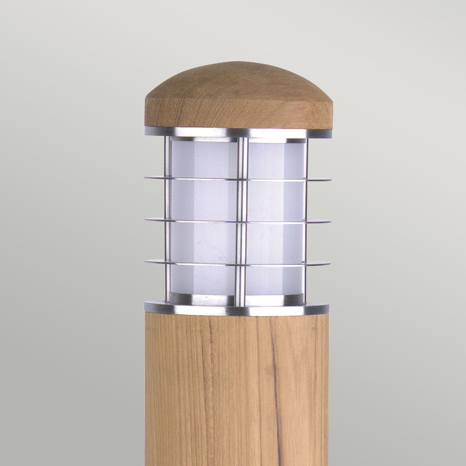 Pollerleuchte außen Edelstahl Holz 67cm Nordic IP55