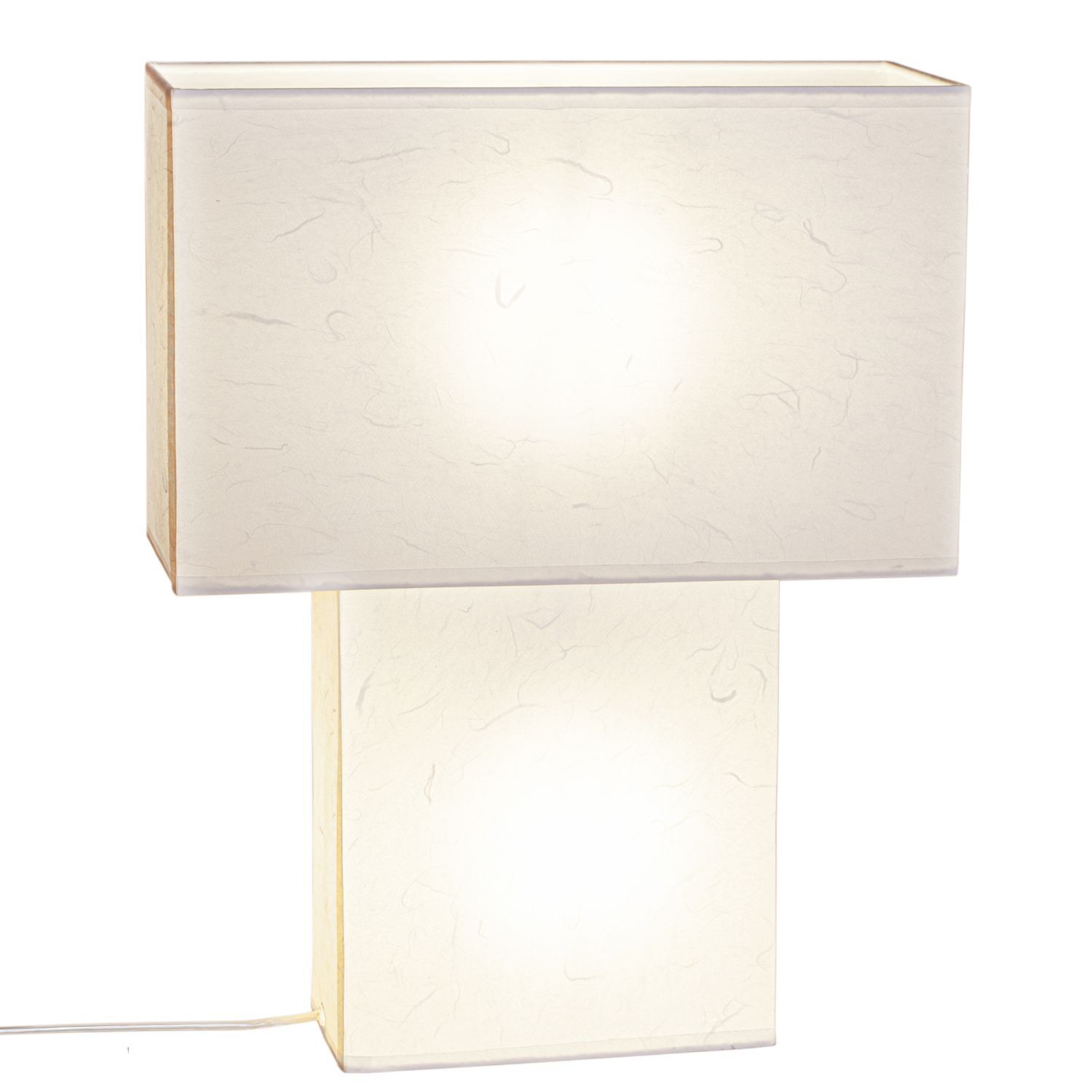 Tischleuchte Weiß Papier Metall 40 cm hoch 2x E27