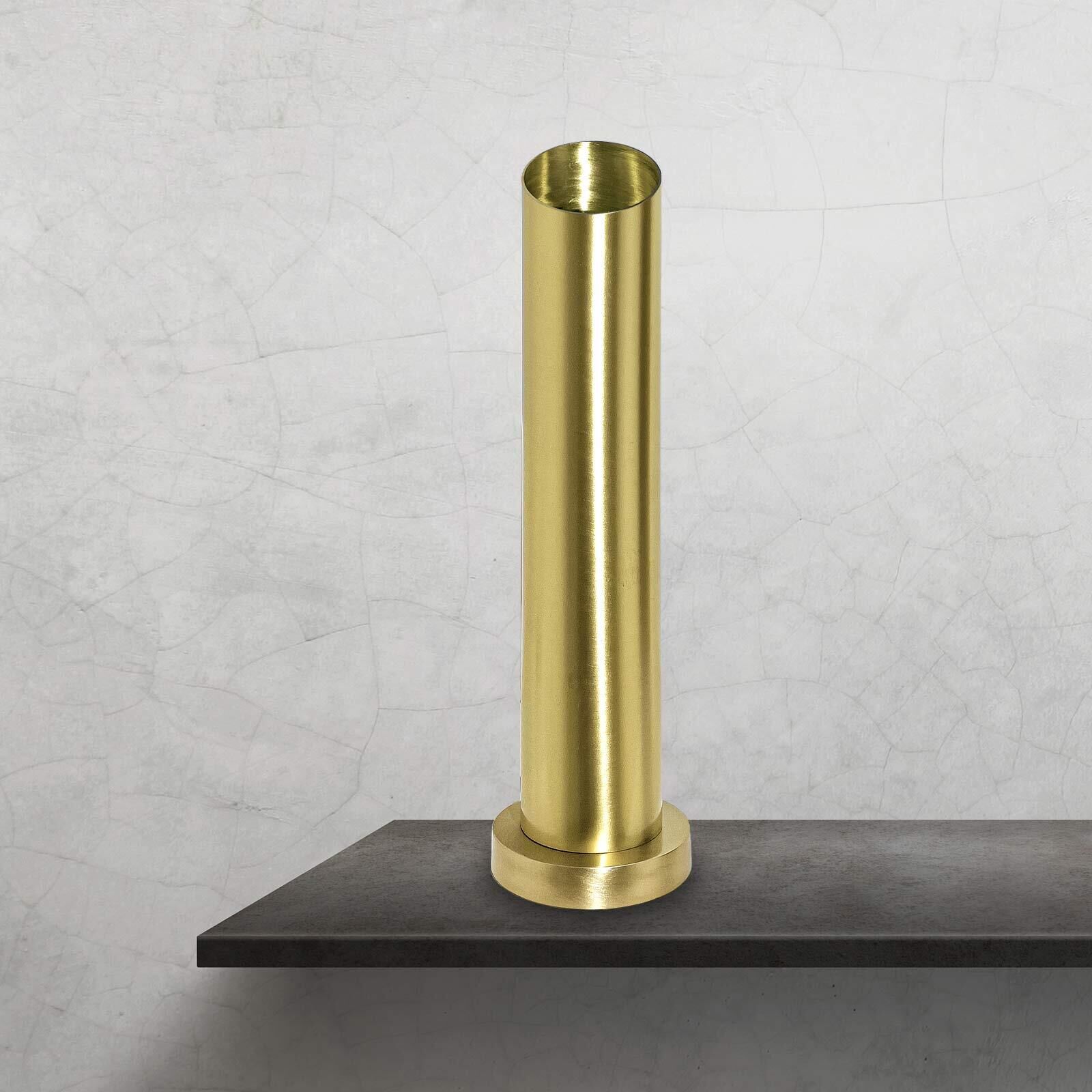 Tischlampe Messing H: 43 cm Ø 8,5 cm schmal massiv E27