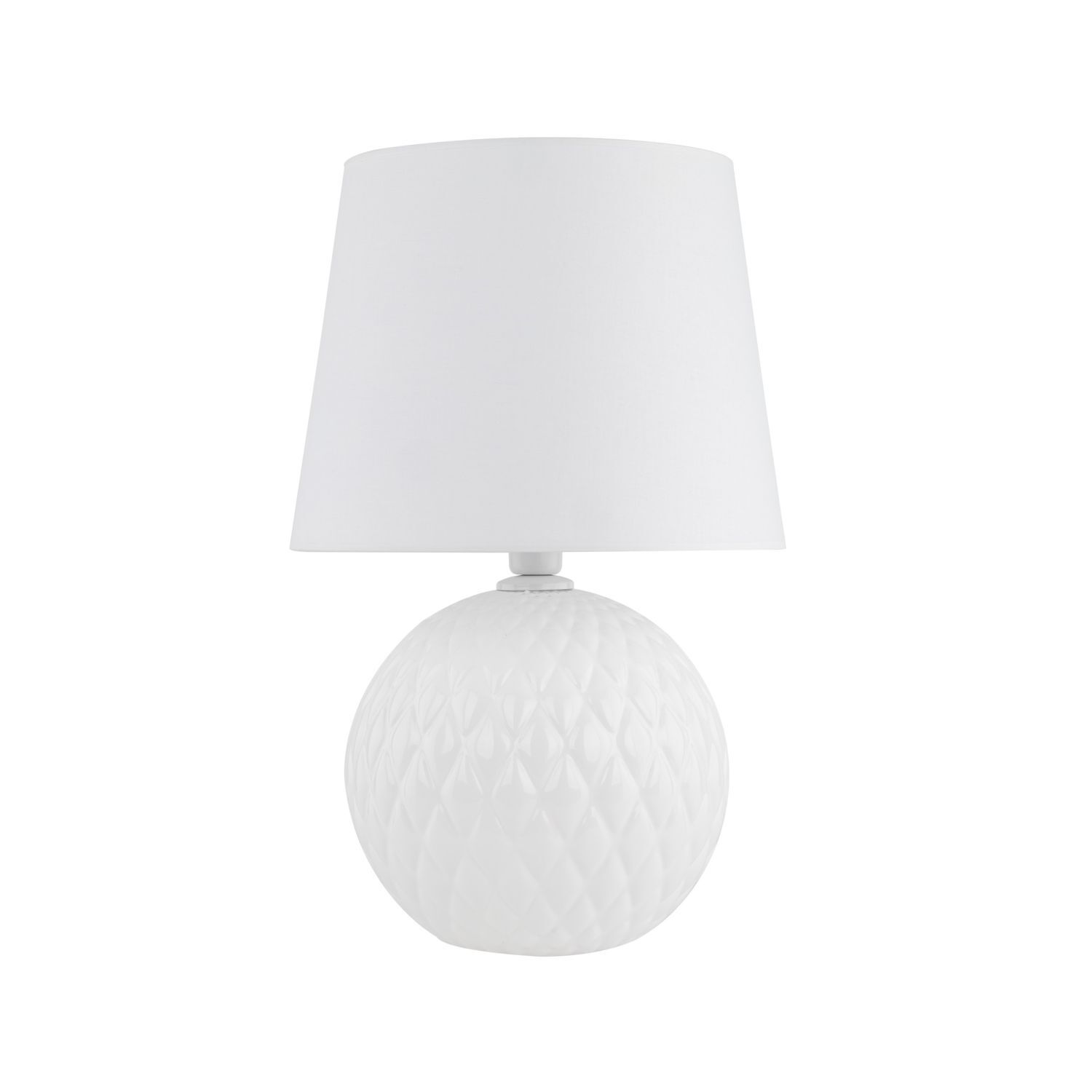 Tischleuchte Weiß 60 cm hoch Ø 38 cm Glas Stoff DOLORES Lampe, Tischlampe, Lampenschirm