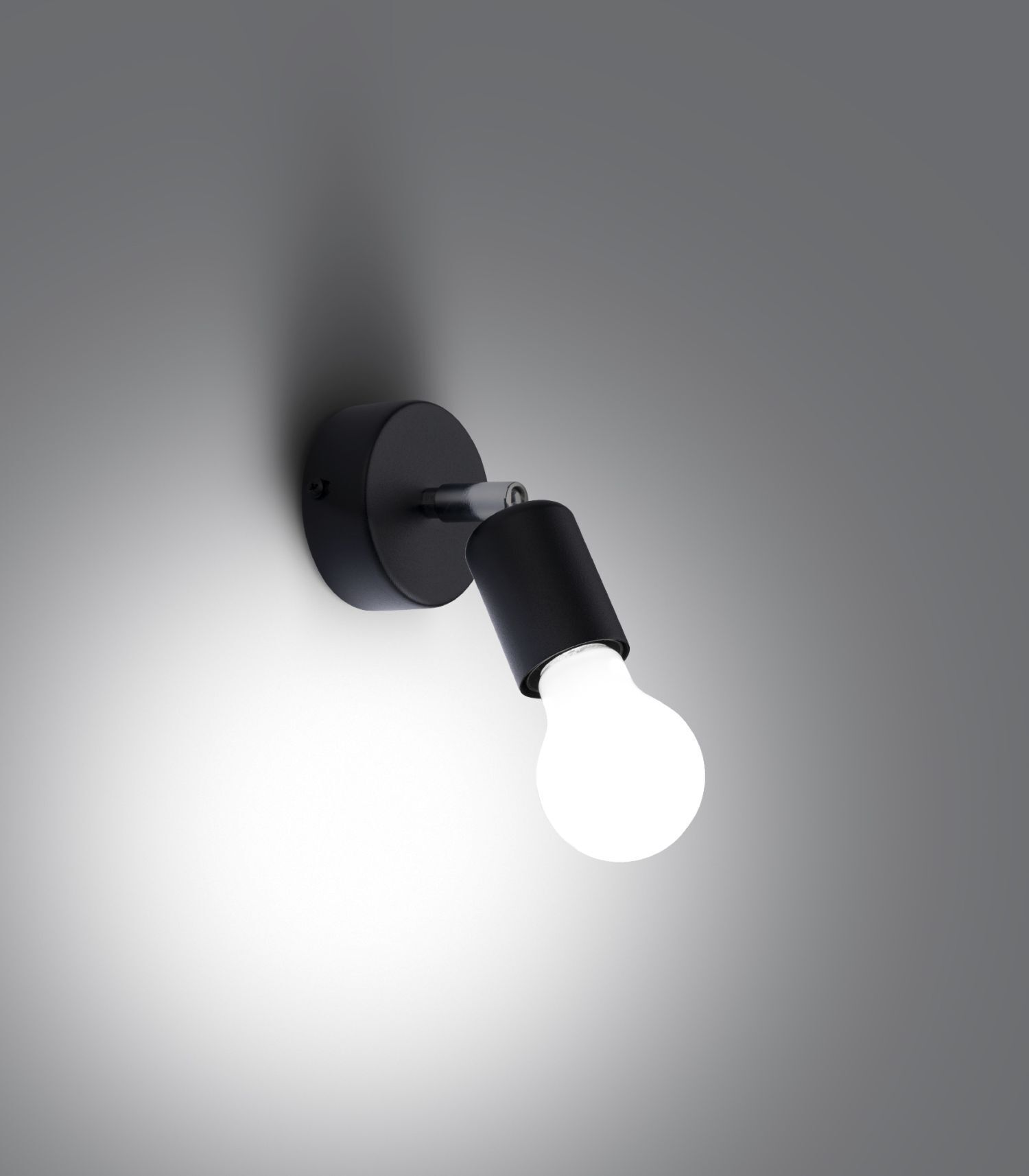 Spot Lampe Wand Schwarz rund Ø 8 cm klein für E27