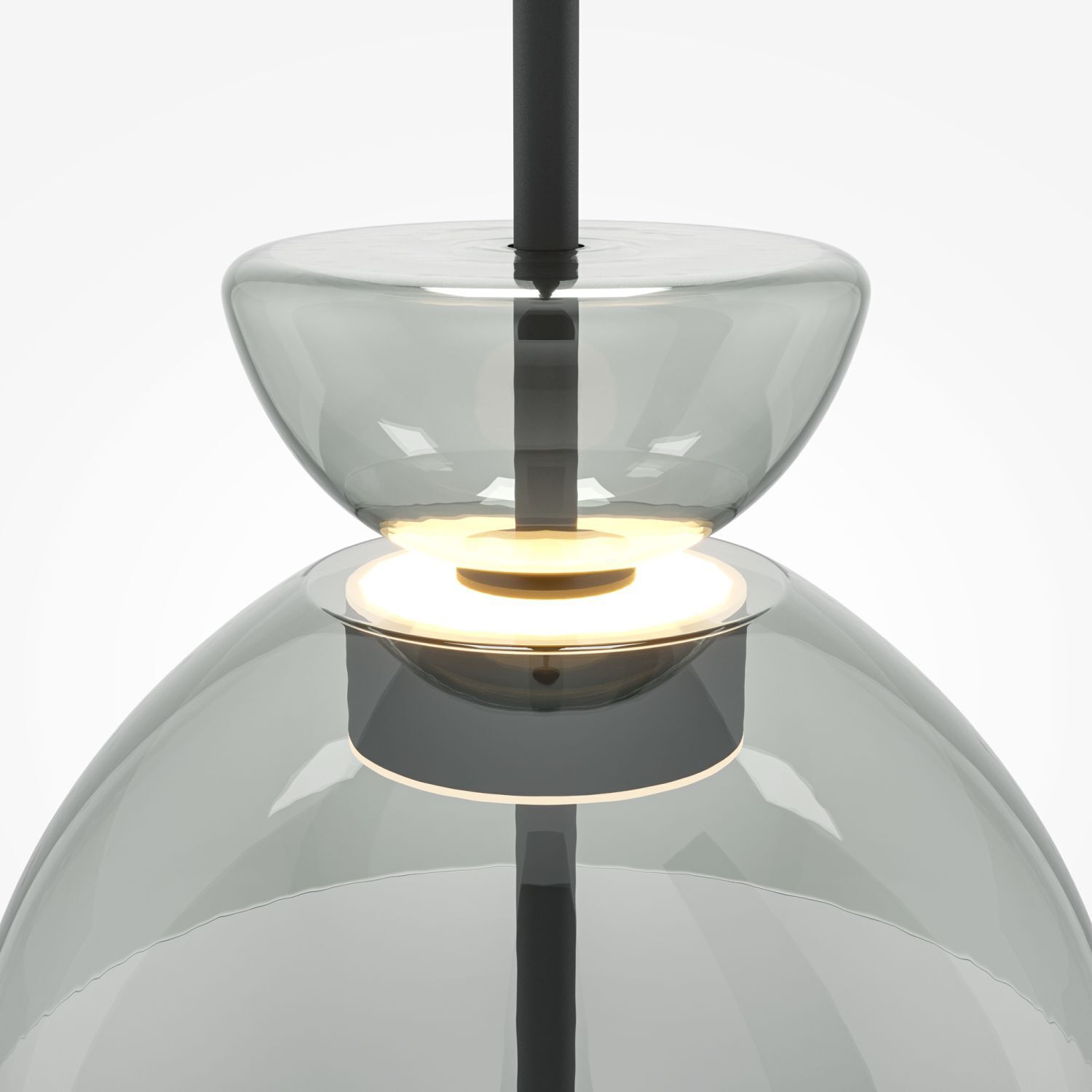 LED Pendelleuchte Metall Rauchglas H: max. 348 cm BRUNO