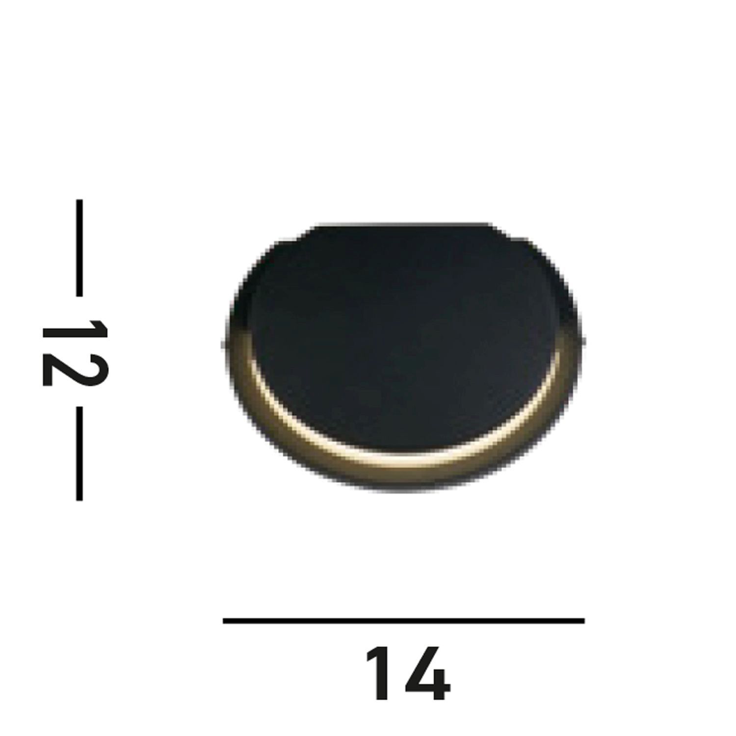 LED Außenleuchte Wand Aluminium B:14 cm IP44 246 lm 6 W ring, schwarz, goldener rand, rund, metallisch