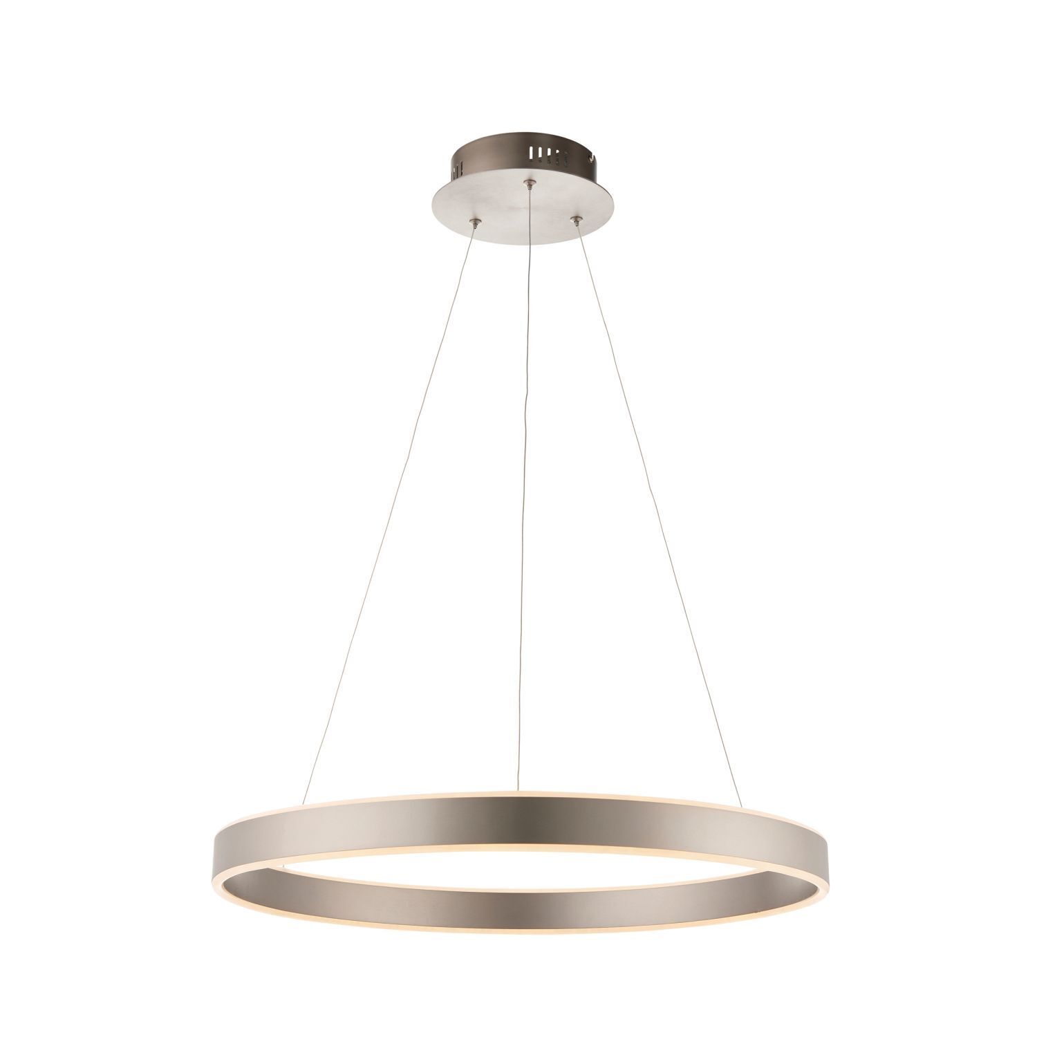 Ring Kronleuchter LED Metall D: 60 cm Nickel matt rund 3000 K