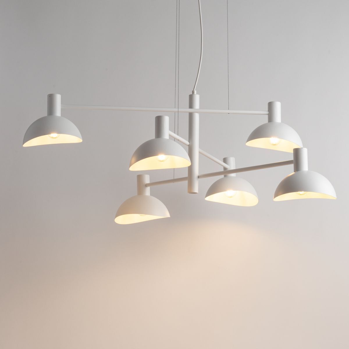 Moderne Pendelleuchte Weiß Metall E14 B:90 cm groß